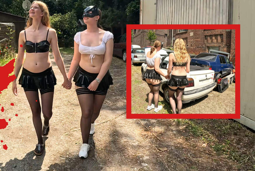 Bikergirl-97: Wir P****n seine Karre voll! Mechaniker bekommt Doppelp**s im Auto!