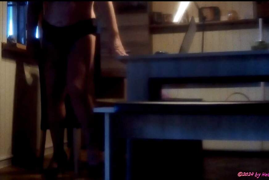 Hot-P***y66: Halbnackt am Laptop