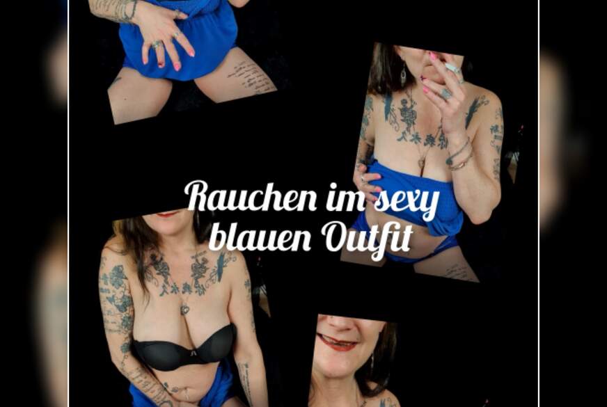 Rauchen im sexy blauen Outfit von Aleksa81