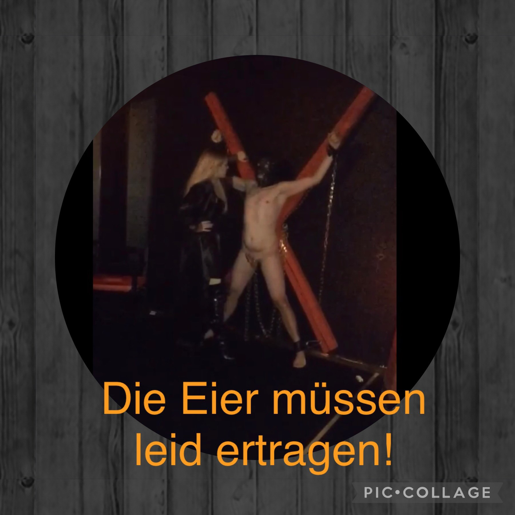 Diese Eier müssen Leid ertragen! Hier hatte ich einen sehr notgeilen Sklavendrecksau hier! Seine Notgeilheit hatte mich schon von Anfang an genervt, also nahm ich die Drecksau und spannte sie in den Pranger ein! Und verdreschte ihm dort ordentlich die Eier mit der Peitsche und spuckte ihm noch in seine Sklavenfresse! Da der Sklave natürlich irgendwann Anfang zu jammern….. habe ich ihn noch geknebelt!   

Herrin#Dominant#Drecksau#Sklave