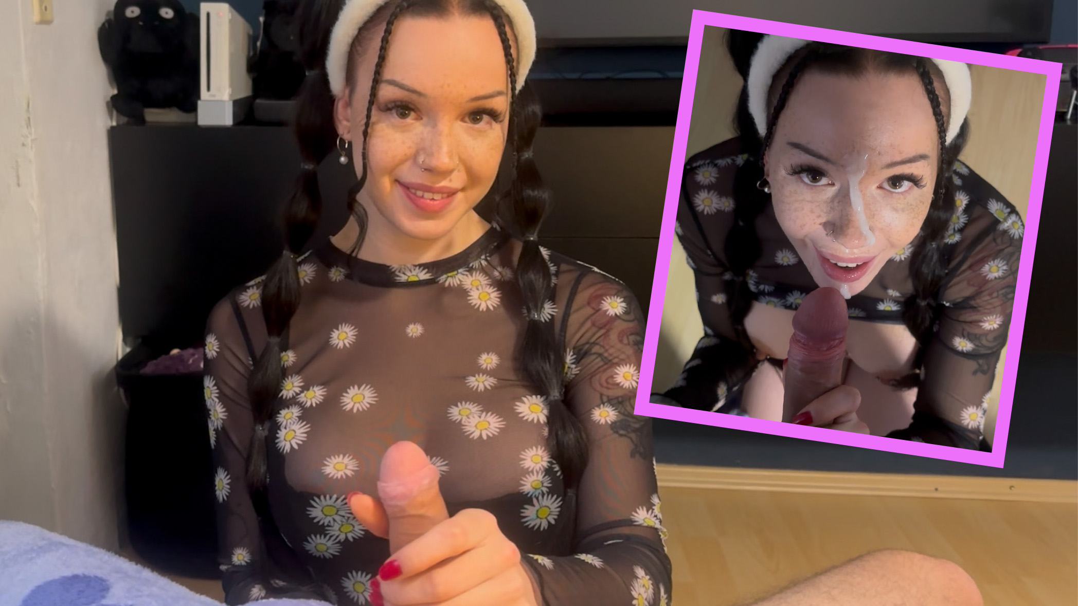 Wenn das meine Familie erfährt!? Mein 1. BLOWJOB vor der Kamera!! heute hab ich mir nochmal den freund meiner besten Freundin ausgeliehen und wir sind noch einen schritt weiter gegangen als beim letzten mal... bisher hab ich mich in jedem Video etwas mehr getraut, so auch dieses mal. ich hab ihm vor der kamera einen geblasen!! ich war noch nervöser als beim ersten mal aber es hat mir wirklich gut gefallen und mich auch sehr geil gemacht. ich hoffe euch gefällt es mir dabei zuzusehen wie ich ihm einen blase, für mich war es wieder eine sehr sehr geile Erfahrung!!