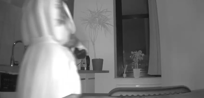 Dildofick auf dem Küchenstresen. Pure Lust. Heimlich gefilmt von der Nachtsicht Kamera.
