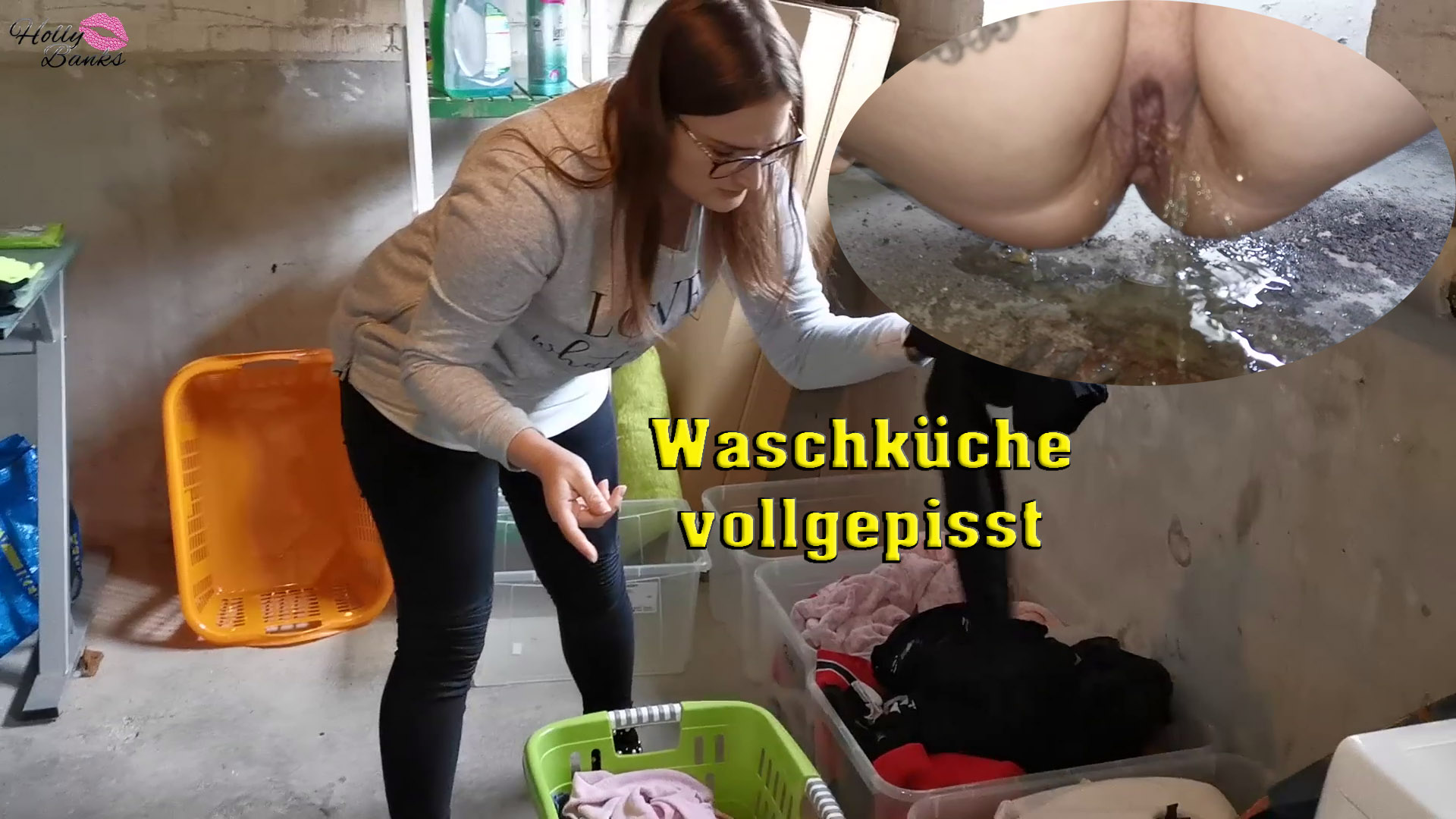 Waschküche vollgepisst Eigentlich musste ich schon seit Stunden pinkeln, wollte dann aber noch schnell im Keller die Wäsche machen. Es kam natürlich wie es kommen musste und ich konnte es einfach nicht mehr halten. Kann ich das jetzt wirklich bringen? Wir haben einen neuen Nachbarn. Was, wenn er plötzlich hinter mir steht? Egal, bis zur Toilette schaffe ich es nicht mehr. Hose runter – in die Waschküche gepisst…