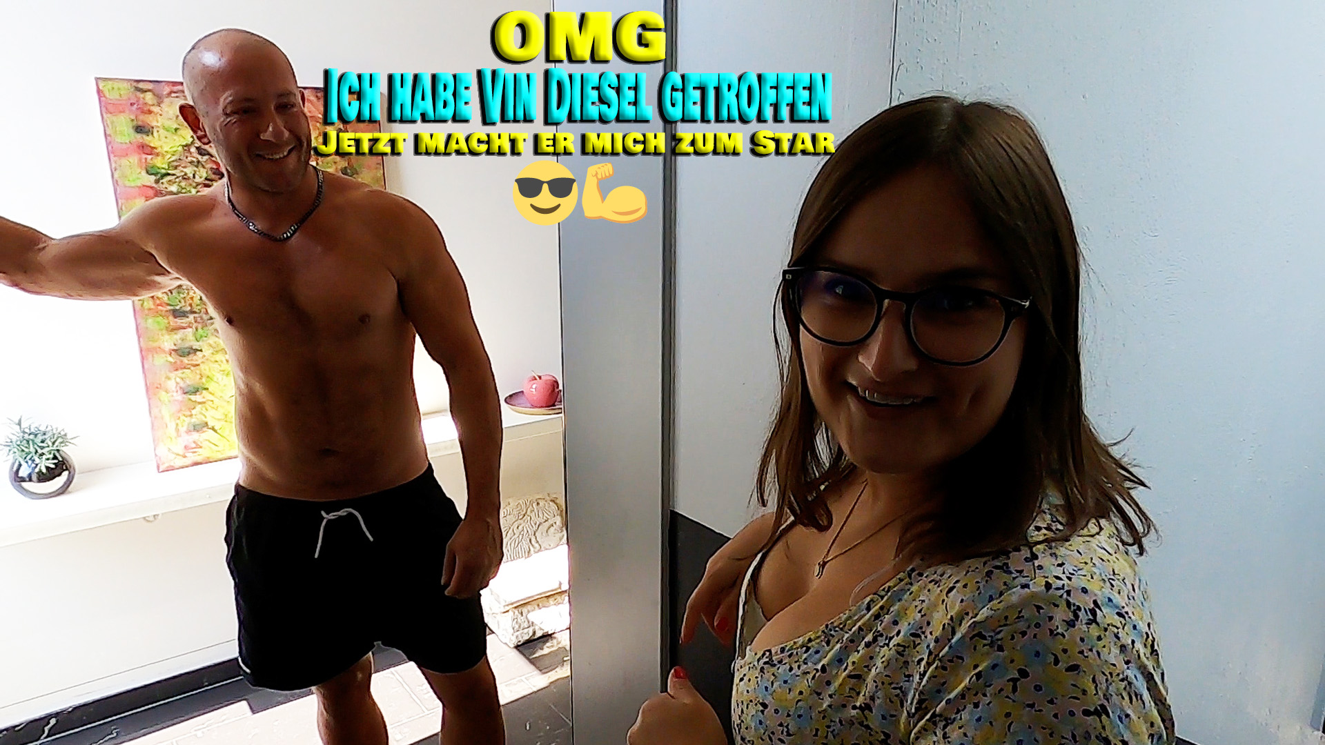 Ich habe mitbekommen, dass Vin Diesel ganz in der Nähe einen Film dreht. Das sollte meine große Chance auf die erhoffte Weltkarriere sein. Also habe ich herausgefunden, in welchem Hotel er ist und bin direkt hin. Ich war soooooo nervös, als ich an seine Tür klopfte und tatsächlich stand er plötzlich vor mir. Als er mir dann auch noch auf deutsch antwortete und mich in sein Zimmer bat, war ich hin und weg. Ein Weltstar bittet mich in sein Hotelzimmer. Wir setzten uns auf sein Bett und ich wollte natürlich direkt wissen, wie ich auch so eine erfolgreiche Schauspielerin werden kann und dass er mir doch bestimmt dabei helfen könnte. Der Mann ist einfach total freundlich und hilfsbereit. Sofort sagte er mir, was ich machen müsste, um wirklich erfolgreich zu werden. Ich war so glücklich und machte natürlich alles, was er mir sagte. So Leute, ich warte dann jetzt nur noch auf seinen Anruf und dann bin ich hier weg. Ab nach Hollywood. Ihr seht mich dann bald in den Kinos dieser Welt