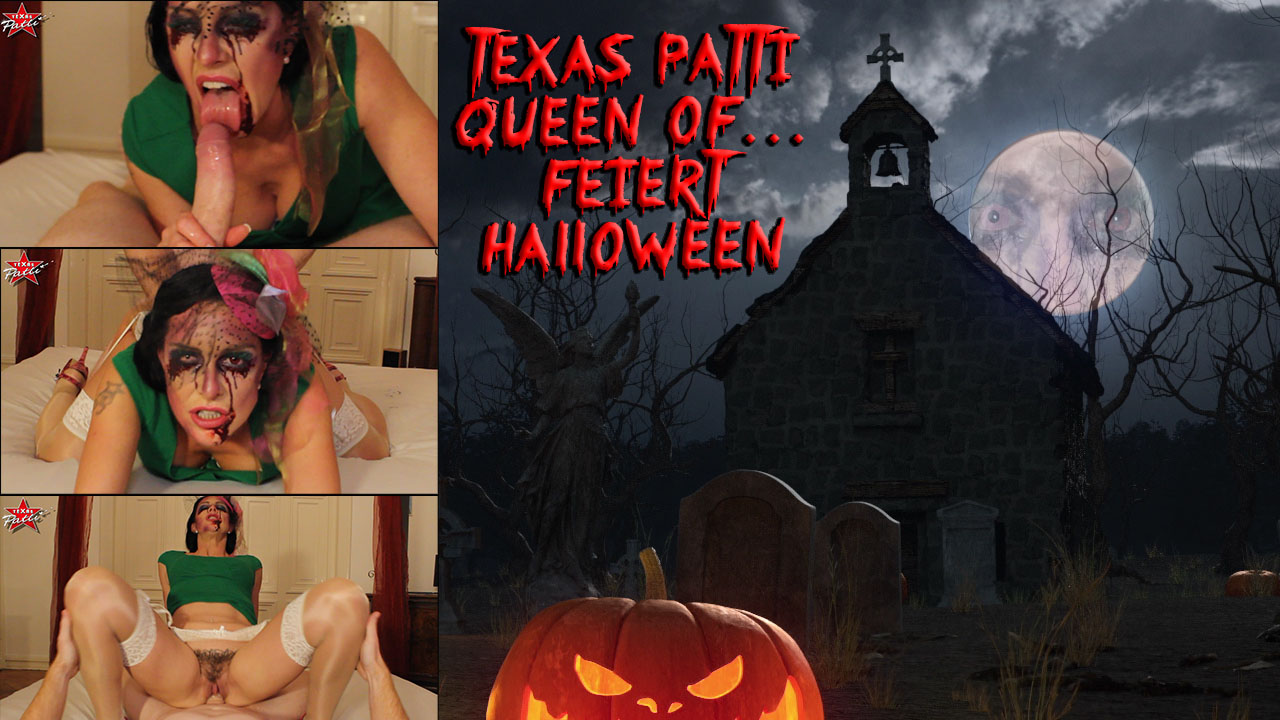 Texas Patti. Queen of...  feiert Halloween Pressemitteilung: 
Texas Patti - Queen of…, ließ uns mal hinter die Kulissen schauen. Wir durften dabei sein und schauen, wie Texas Patti an Halloween einen unschuldigen Burschen mit seinem fetten Schwanz in ihrem Schloss fertig macht. 
Schaut mal selbst, ob es „Süßes oder Saures“ gab
