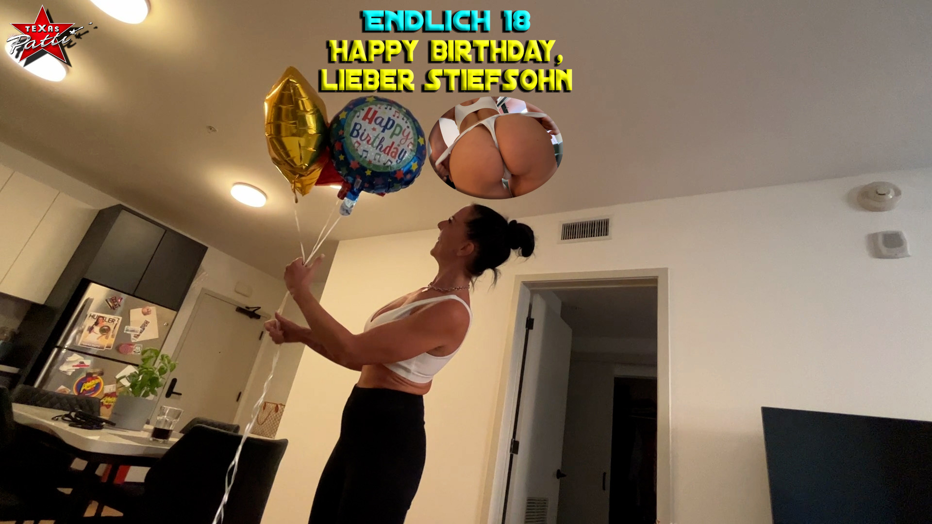 Heute ist sein großer Tag… Mein kleiner Stiefsohn wird endlich 18. Ich habe ein paar schöne Ballons besorgt und überrasche ihn damit. Er ist davon allerdings so gar nicht begeistert, hatte er doch ganz andere Ideen. Als er mir von diesen erzählt, muss ich echt schlucken. Ich hätte niemals erwartet, dass er mit seinen zarten 18 Jahren schon so verdorben ist. Naja,… sieh´ selbst, mit welchem besonderen Geburtstagsgeschenk ich ihm dann doch noch eine große Freude machen konnte.