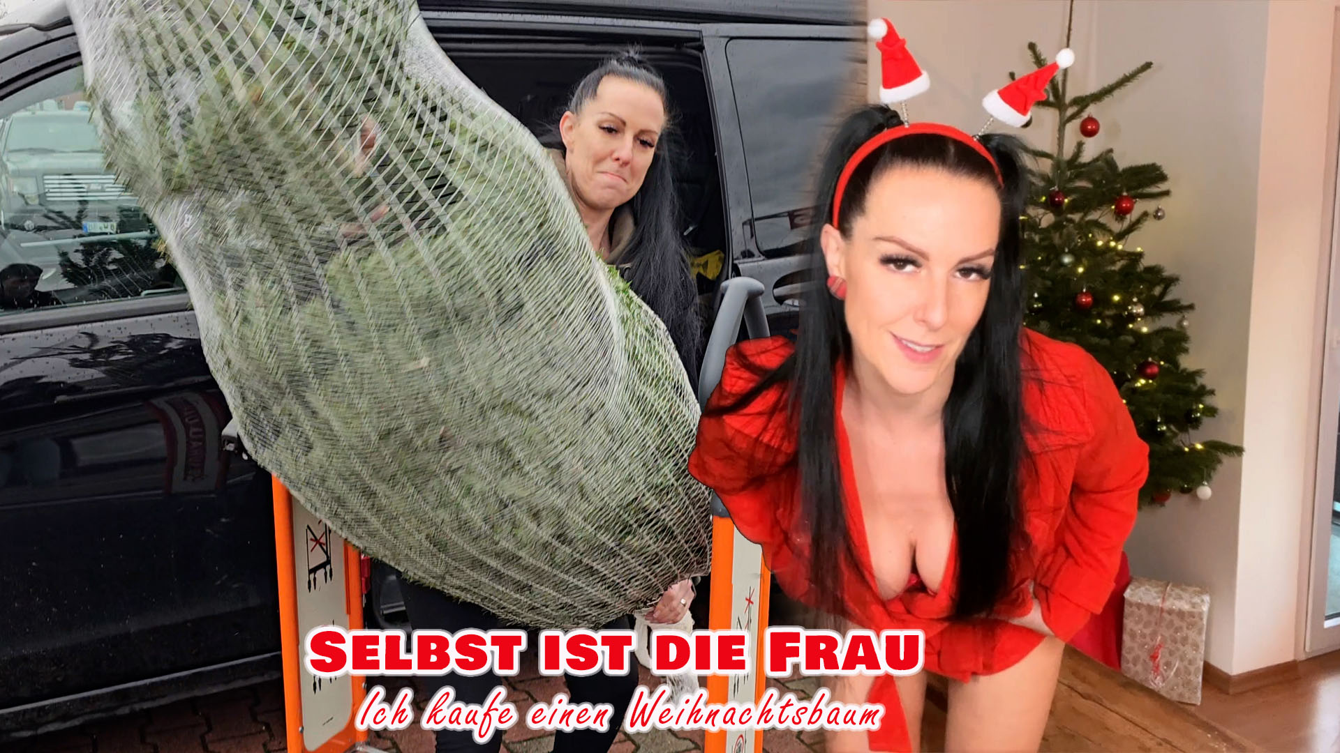 Gestern bin ich losgefahren, um einen Weihnachtsbaum zu kaufen. Im Baumarkt angekommen, kam mir direkt der Weihnachtsbaumfachverkäufer entgegen, zeigte mir einige Exemplare und fing an, mich anzubaggern. Natürlich bin ich nicht auf seine plumpen Sprüche hereingefallen, ein Baum hat er mir aber trotzdem verkauft. Ich habe sogar 5 Jahre Garantie bekommen :) 
Da ich keinen hatte, der mit anpackte, musste ich den Baum dann alleine zum Auto und dann in die Wohnung schleppen und ihn anschließen aufstellen und schmücken. Als ich fertig war, filmte ich mich dabei, wie ich es mir vor dem Weihnachtsbaum selbst besorge. Ob ich es dem Weihnachtsbaumfachverkäufer schicken soll, damit er sich ärgert, was ihm durch die Lappen gegangen ist?