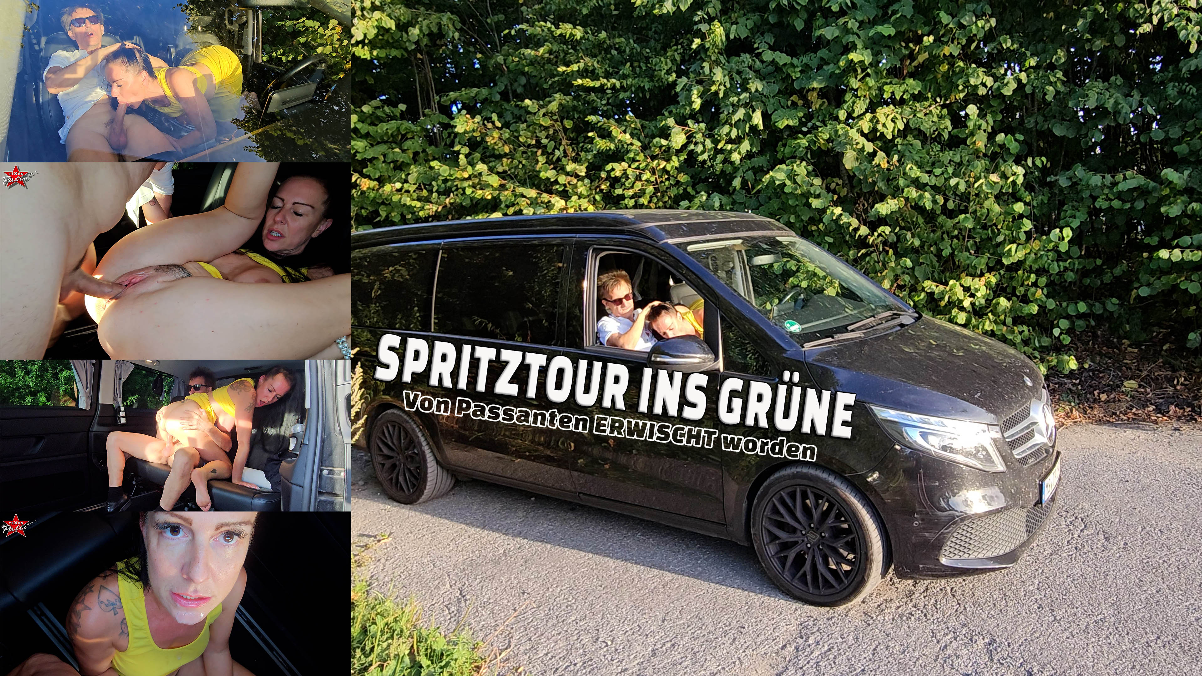 Spritztour ins Grüne. Von Passanten erwischt worden Wir machten eine Spritztour ins Grüne, weil ich mal wieder Bock hatte, im Auto zu vögeln. 
Nach eine Weile fanden wir eine geeignete Stelle. Ich parkte den Wagen und machte mich direkt an die Arbeit.
Erstmal schön den Schwanz hartgeblasen und dann ab auf die Rückbank...
Nachdem ich ordentlich durchgefickt wurde und er gerade beim Abspritzen war, passierte dann aber etwas,
was wir so nicht geplant hatten... wir wurden erwischt...


#MILF #Auto #Blasen #Ficken #AO #Bareback #Cumshot