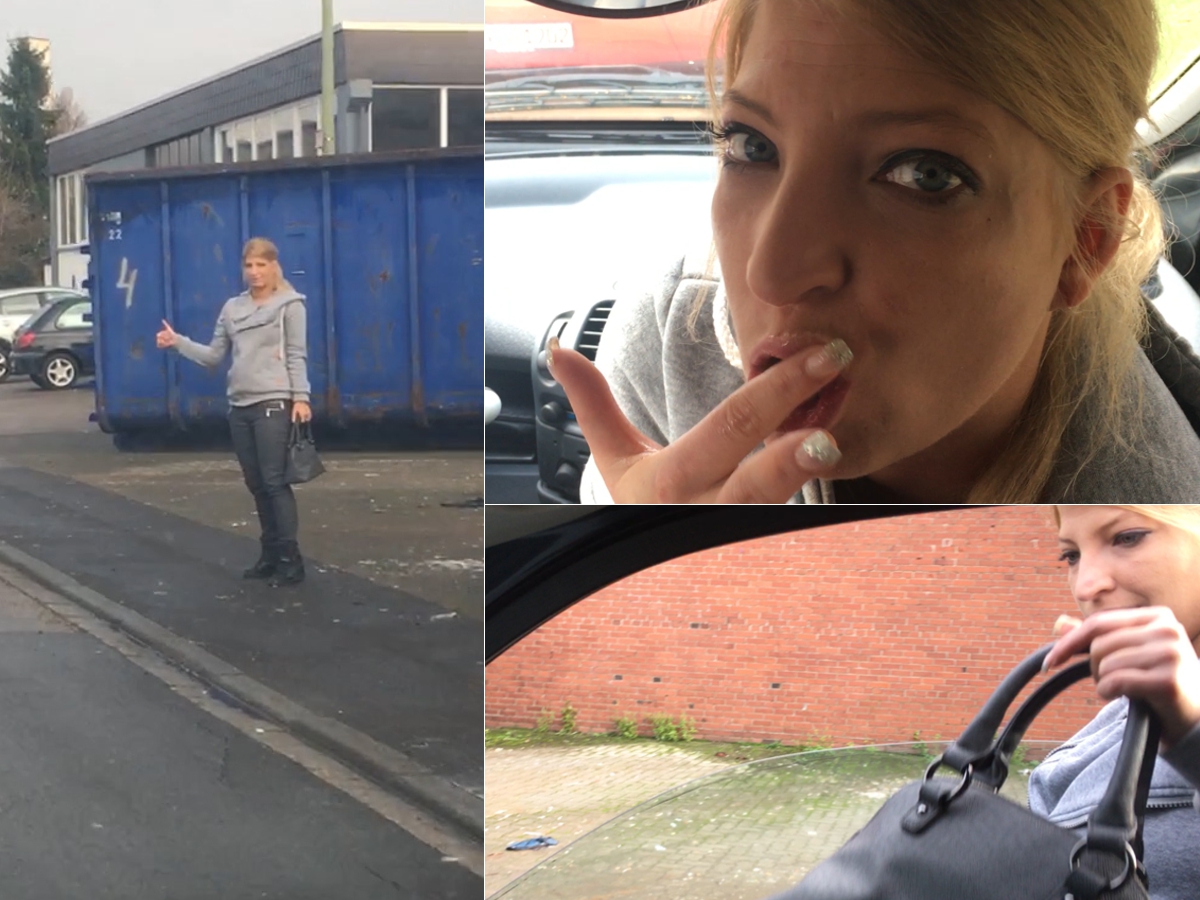 PER ANHALTER ZUM TERMIN BLOWJOB ALS BELOHNUNG Letzte Woche hatte ich einen total wichtigen Termin und war total im Zeitdruck. Mit dem Bus hätte ich es nicht mehr geschafft so hab ich mir gedacht du fährst einfach nochmal per Anhalter. Hab ich schon ewige Zeiten nicht mehr gemacht... Es dauerte auch nicht lange bis ein Typ angehalten hat und mich mitnehmen wollte. Als wir so ins Gespräch gekommen sind und ich erzählt habe wo ich hin muss (Ins Studio) war er total interessiert und hat sich gewünscht auch mal einen Clip mit mir zu machen. Das hab ich mir natürlich nicht 2 mal sagen lassen und Ihm im Auto geil einen geblasen bis er mir seine ganze Sacksahne zum Schlucken in den Mund gespritzt hat. Er durfte das ganze natürlich Filmen damit ich es Euch hier hochladen kann.