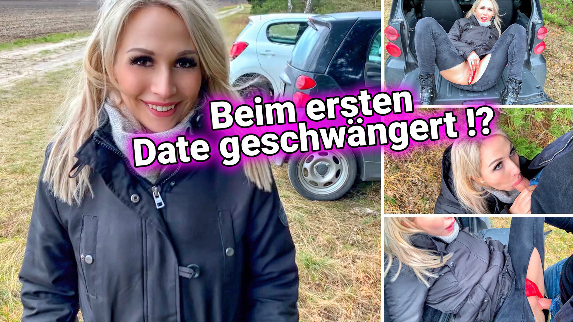 Beim ersten Date geschwängert ?! Na super, dass war ein Date mit Konsequenzen. Ich hatte einen echt süßen Typen getroffen und wir waren uns auch sofort mega sympathisch aber anscheinend war bzw. ist er ein totaler Idiot. Eigentlich macht man sowas ja nicht beim ersten Date aber ich hatte schon lange keinen Sex mehr und war echt rattig. Der Typ wollte auch nichts anbrennen lassen und dann ist es halt passiert. Erst gab es einen Blowjob und dann ging es sofort in die zweite Runde. Wir waren echt so geil aufeinander, dass wir es direkt am Auto trieben. Es waren gerade mal 10 Grad draußen aber egal :) Er hat mir sogar die Hose zerrissen und seinen steifen Schwanz gleich in mein Fötzchen gesteckt. Ich hab ihm gesagt, dass ich nicht die Pille nehme und er aufpassen soll. Er meinte, dass ist kein Problem. Ja falsch gedacht. Er wollte ihn rausziehen und dabei passierte es.... Er spritzte ab und ist noch in mir gekommen. Klar ist ein Creampie geil aber nicht, wenn keine Pille nimmt.... ja und dann rannte er noch einfach we