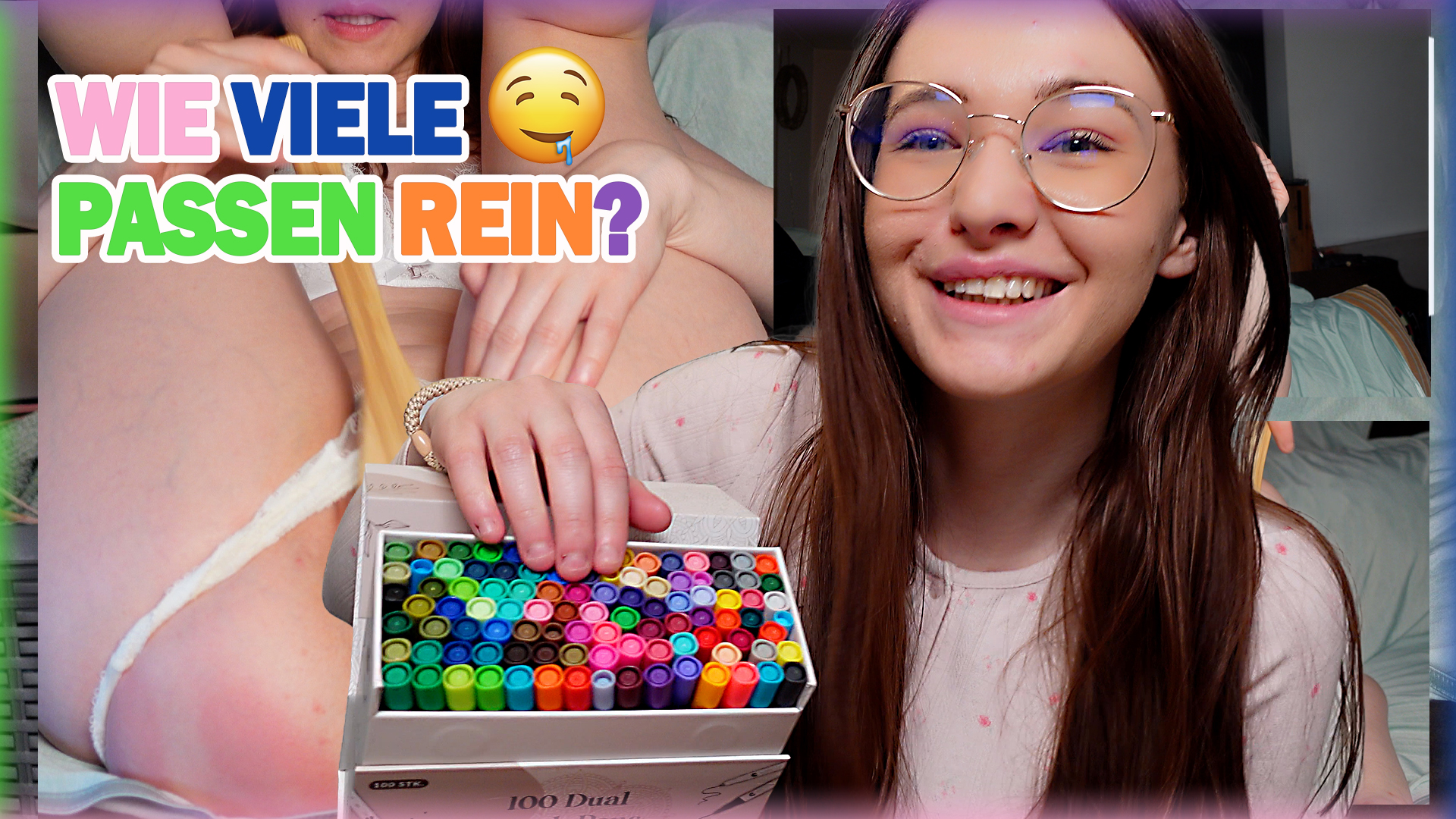 Stifte Challange! Wie viele passen in meine Pussy! Ich war shoppen und habe mir neue stifte gekauft, ich wollte ein bisschen zu Entspannung malen… aber gut ich hätte es besser wissen müssen das mein Hirn direkt wieder was versautes draus macht und es nichts mit der Entspannung wird! Hehe. Und weil so ein Stift ja doch recht dünn ist und nicht wirklich „raumfüllend“ schauen wir mal wie viele in meine heiße Spalte passen!