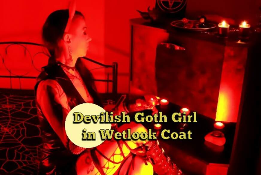 6eve6black6: Teuflisches Gothic-m*****n im Wetlook-Mantel