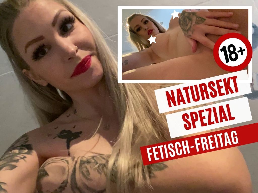 FETISCH-FREITAG! NATURSEKT-SPEZIAL! Mein kleiner Fetisch-Freund. Ich weiß, du liebst es, wenn ich den gelben Saft in deine Richtung spritze. Lehn dich zurück und genieß dieses Video!