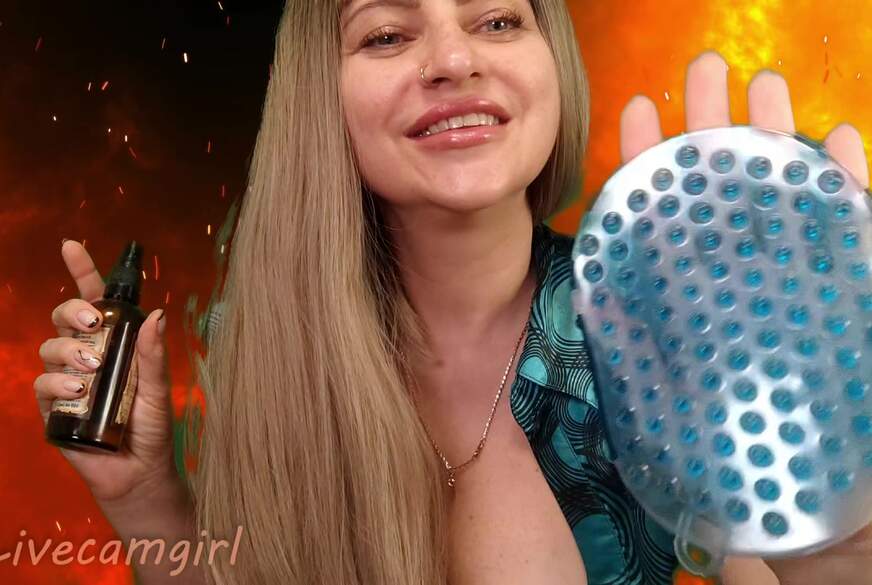 Livecamgirl: Oiled Naked Body Massage! Slaps, Sounds,  Brush Play