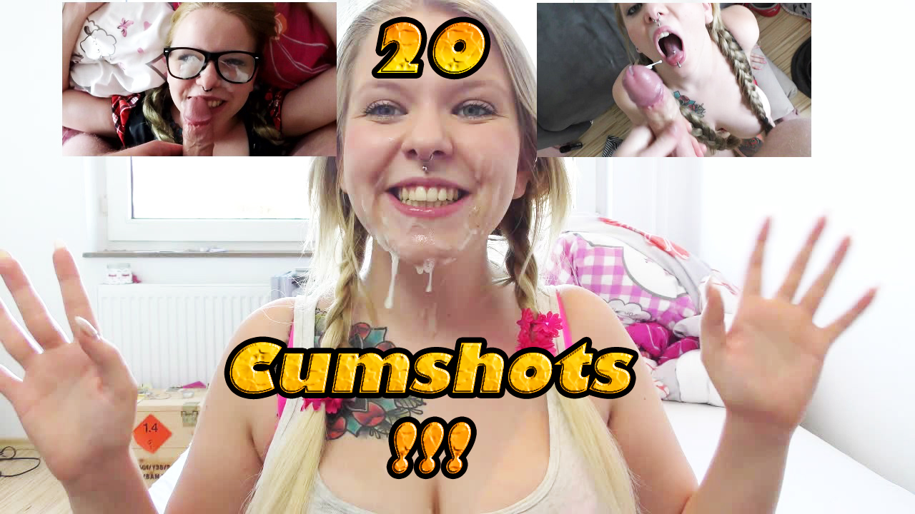 20 Cumshot\'s!!! der Jahresrückspritz Das Jahr neigt sich dem Ende zu, ich blicke auf 5 Hammer geile Monate zurück in denen ich viele geile neue Erfahrungen machen durfte.
Ich habe für euch die geilsten Cumshots aus dieser Zeit gesammelt.
Vom ersten Cumshot in meiner süßen Teeny Spermafresse über Creampies und fette Ladungen in meinem fick Maul.
Seht mir zu wie ich mir den geilen Ficksaft auf der Zunge zergehen lasse und mich zu einer Spermageilen Sahneschlampe entwickel.