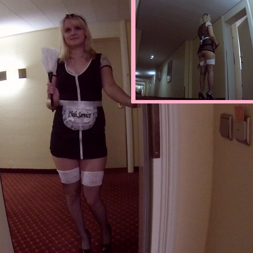 Ich war für so vieles offen und die eine Anzeige, 
in einem 5Sterne Hotel als Zimmermädchen das war eigentlich genau das, was ich suchte.
Der erste Tag fing harmlos an. Am Vormittag richtete ich 3 Zimmer her, die am Nachmittag 
bezogen werden sollten. Jetzt nach der Mittagspause waren noch mal 4 Zimmer dran, 
allerdings waren diese bewohnt, da mußte man vorsichtig sein wenn man vor Ort trifft.
Die ersten zwei waren geschafft, als ich am dritten ankam. Blickte ich zum Türknauf, nichts, kein Schild. 
Ich klopfte, nichts, dann klingelte ich und es macht mir ein Herr mitte 40 die Tür auf.
Er stand im Bademantel und sah sehr nett aus, ich fragte ob ich reinkommen kann um das Zimmer fertig zu machen,
er meinte kein Problem. Doch als ich im Zimmer war und er die Tür zu gemacht hat dann hat er sofort angefangen.....