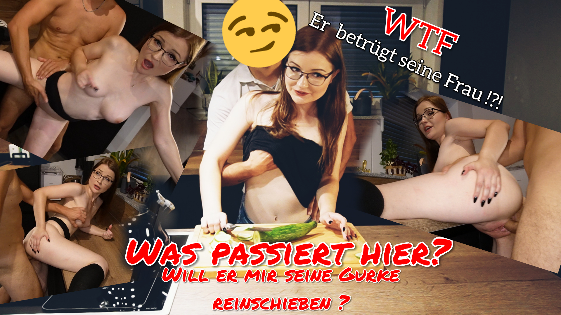 WTF!! Was Passiert hier?? Er betrügt seine Frau!?! Ich war bloß kurz zu Besuch. Meine Freundin wollte nur kurz los, noch was für den Salat besorgen. 

Mit dem Gurken schneiden fang ich schon mal an, dachte ich mir.  

Ihr fauler Typ gammelte mal wieder auf dem Sofa rum und kuckte Fußball. 

Auf einmal stand er auf. Anscheinend war es wohl Halbzeit und ich dachte mir nur, na der will sich bestimmt nur ein Blondes aus dem Kühlschrank holen.  

Aber nicht das er was Brünettes will... 

Mich!!!

Er griff mir einfach so unter das Oberteil. 

Knetete mir meine Titten. 

Er wollte doch nicht wirklich seine Frau mit mir betrügen oder??? 

Auch wenn ich schon lange mal mit ihm ficken wollte,  richtig war das nicht, sagte mein Kopf. 

Meine Muschi sagte aber was anderes. Sie war schon ganz nass bei dem Gedanken daran.

Komm schieb deine Gurke in meine nasse Fotze!!!



Würdest du deine Frau mit mir betrügen??