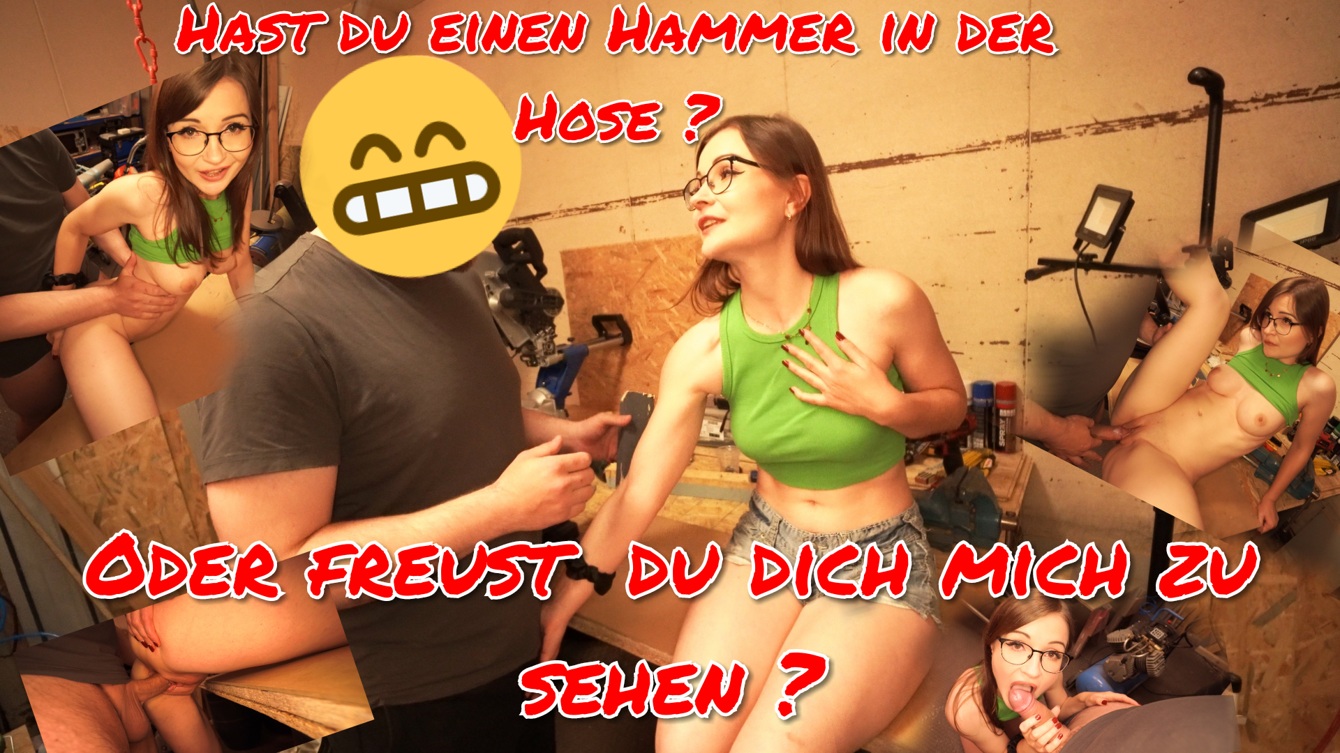 BESORGS MIR! Zeig mir wo der Hammer hängt AO FICK IN DER PAUSE Du kannst doch bestimmt mal bei mir Hand anlegen oder? 
Meine Muschi muss so richtig durchgehämmert werden.
 Hole ihn doch mal raus... 
Der ist doch bestimmt schon Stahl hart. ;),