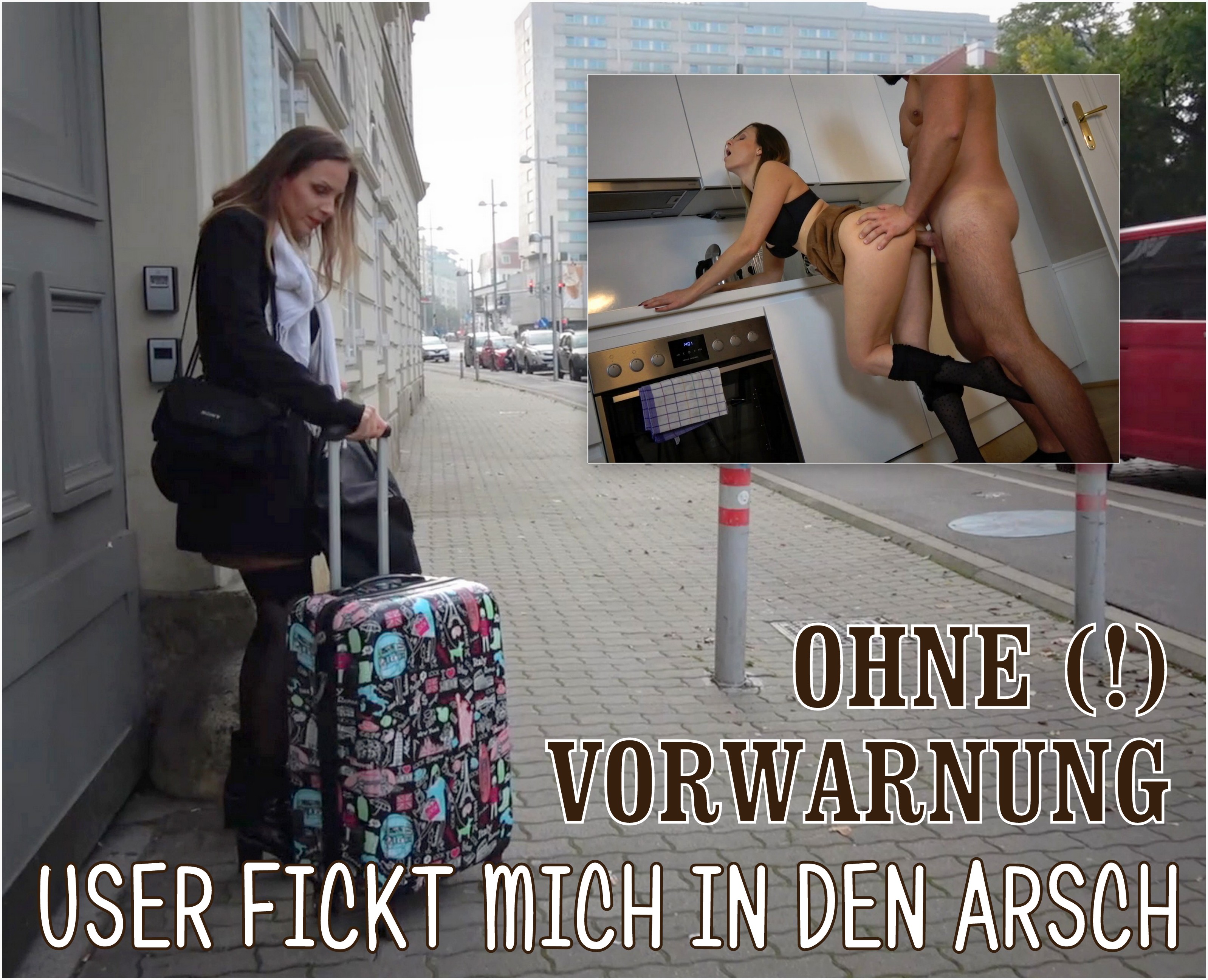 Also mir sind ja schon viele Arschlöcher untergekommen, aber der hier hat sie alle übertroffen! Ich war gerade voll bepackt am Weg zum Drehtag ins Apartment, wo mir ein Typ netterweise unter die Arme griff und mir bei Tragen half. Natürlich kam mir nicht in direkt in den Sinn, dass er mich tatsächlich kannte, aber als er mich in der Wohnung oben darauf ansprach, wandelte sich die Situation um 100%. Er kam näher, packte seinen Schwanz aus, zog mir meine Nylons runter und steckte mir einfach seinen Riesenschwanz in mein verdammt enges Poloch. Ging er da zu weit?