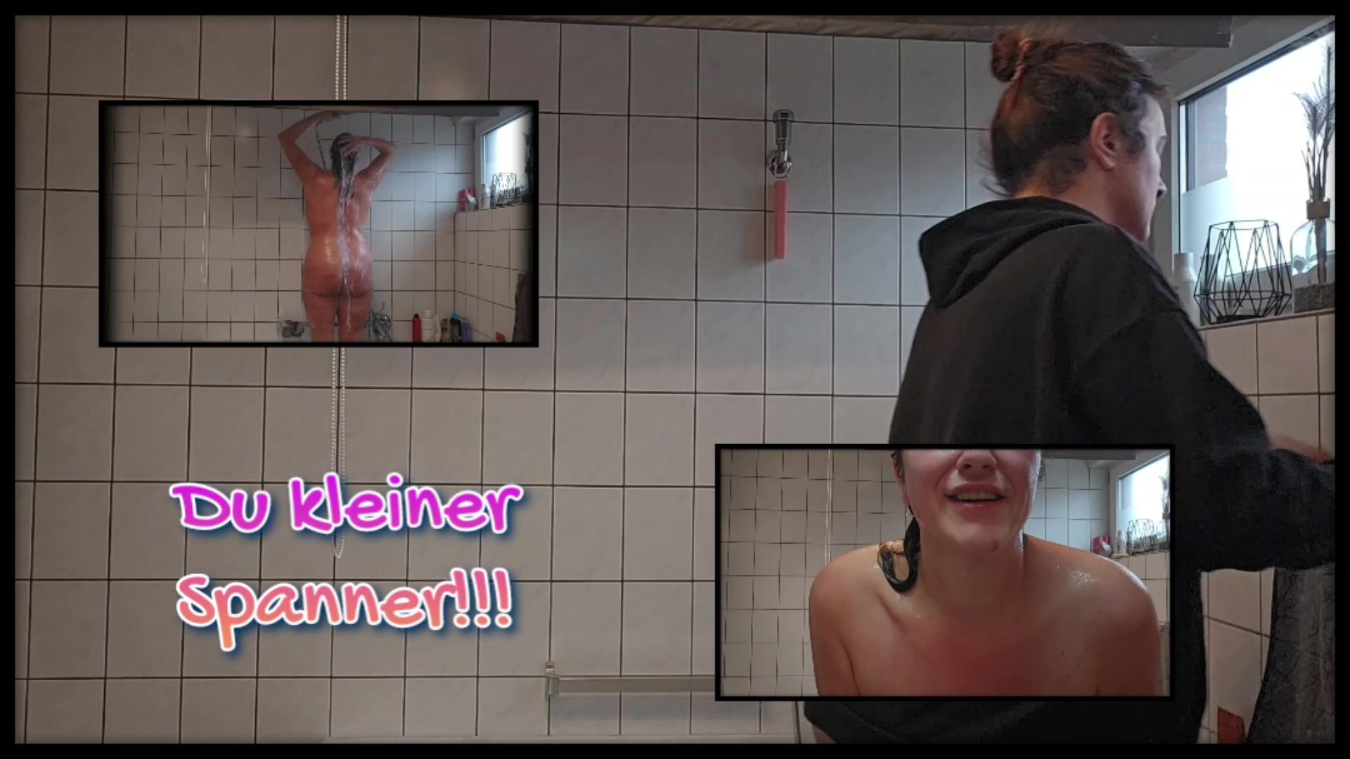 Du kleiner Spanner - Mitbewohner filmt mich beim Duschen ! Mein Mitbewohner dachte wirklich er kann mich heimlich beim duschen filmen.. .. Ich zog mich aus, ging unter die Dusche und dann sah ich sein Handy im Regal stehen ! Der kleine Spanner braucht scheinbar eine wichsvorlage.. tja, dann gebe ich ihm auch eine ! Frag mich doch demnächst einfach ;) !