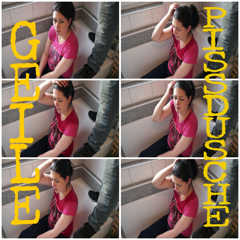 Ich bekomme eine richtig geile Pissdusche schau mir zu, wie Ich schön die Pisse in meinen Haaren einmassiere.