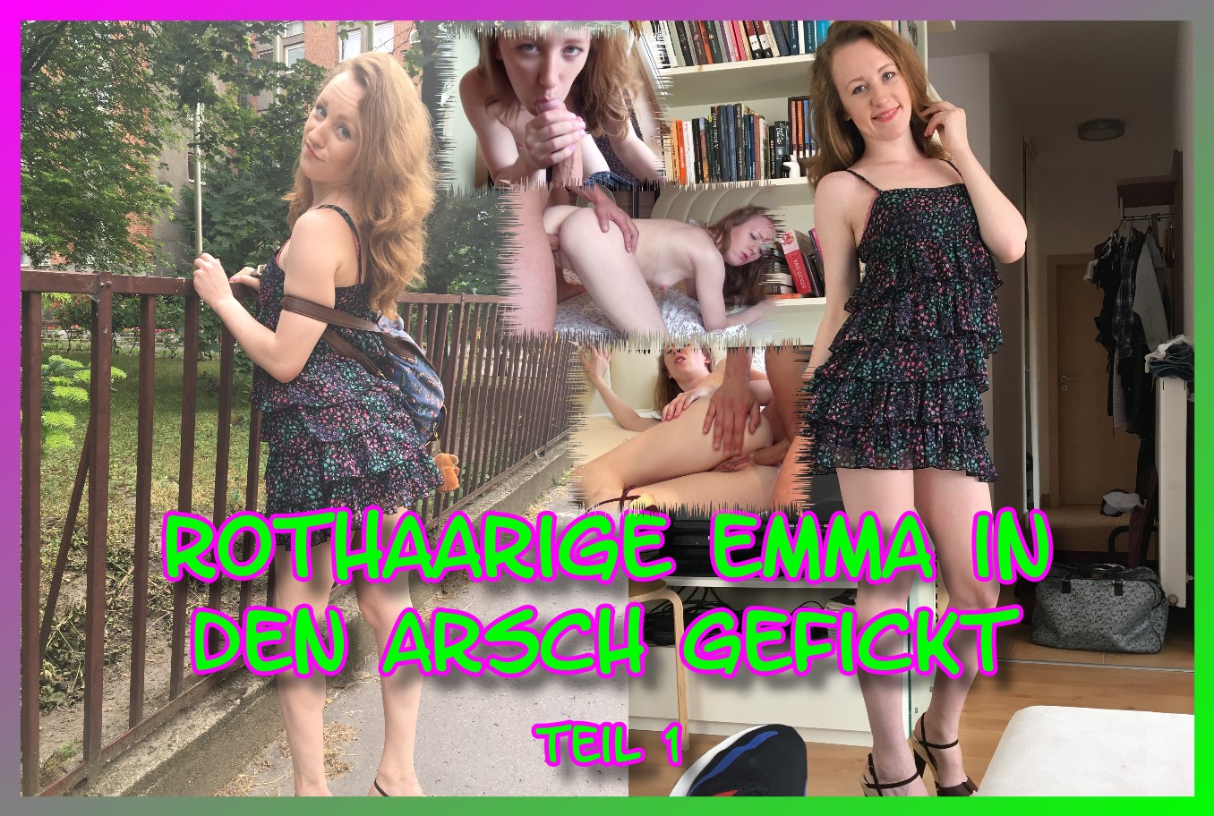 Rothaarige Emma in den Arsch gefickt Teil 1 Sowas nennt man wohl einen 6er im Lotto! Ich war an meinem freien Tag mal wieder in Prag auf der Pirsch und habe geguckt welche Mädels mir da vor die Kamera laufen und dann entdecke ich doch glatt diese süße Maus mit echten roten Haaren und super schlanken Körper! Das alleine ist schon super selten, aber was sich dann ergeben hat war der absolut Wahnsinn! Erst musste es natürlich ein bißchen Überzeugunsarbeit sein aber dann ging es mega geil zur Sache und ich durfte meinen fetten Schwanz sogar blank ohne Gummi in ihren zarten Arsch stecken!