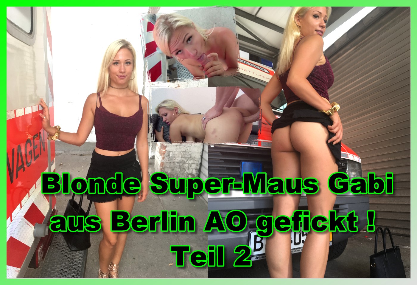 Blonde Super-Maus Gabi aus Berlin AO gefickt ! Teil 2 Das war doch mal wieder ein perfekter Nachmittag in Berlin. Ich war mal wieder an der Uni unterwegs um neue Mädels für meine Model-Masche zu finden und habe direkt im Fahrstuhl die Berliner Göre Gabi getroffen und bereits dort heimlich gefilmt. Nach einem kurzen Spurt draussen habe ich sie natürlich gleich um ein Casting gebeten und mit ein wenig Taschengeld für die Studentinnenkasse ging das dann relativ schnell und aus dem Model Job wurde der erste Fick vor der Kamera!