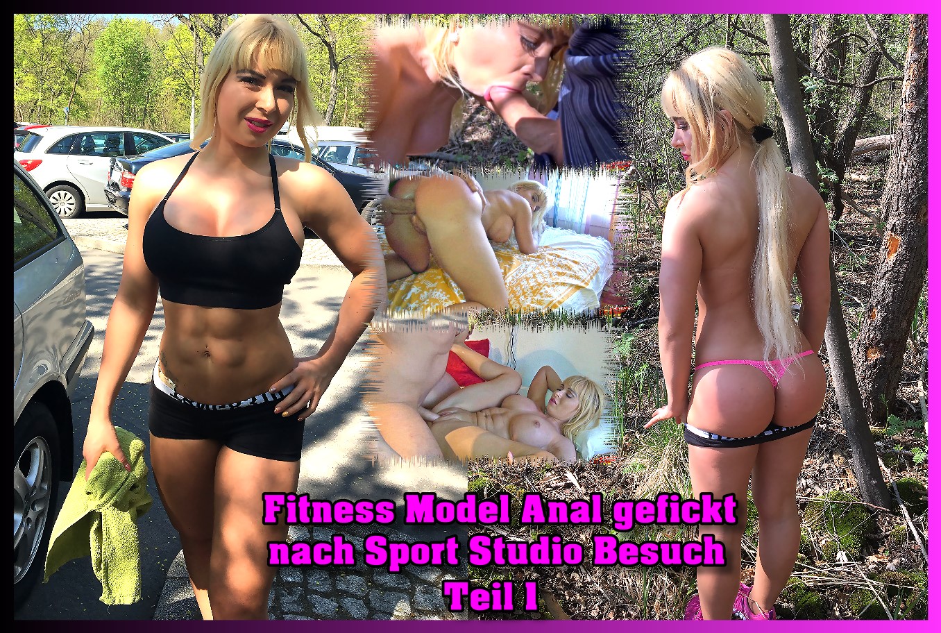 Fitness Model Anal gefickt nach Sport Studio Besuch Teil 1 Heute mal was ganz verrücktest vom German Scout für euch. Ich war bei schönsten Wetter hier um die Ecke in einem Park unterwegs und natürlich durfte die Kamera nicht fehlen. Dort traf ich dann auf diese völlig durchtrainierte Frau in dem knappen Body und dachte mir, dass ich entweder einen Dreh oder mächtig Ärger bekomme. Aber das Risiko gehört dazu und ich habe sie mit laufender Kamera angesprochen und mein Glück versucht. Sie war 25, Fitnesstrainerin und Model und wie es schien gerade knapp bei Kasse, denn sie stimmte ein paar sexy Bildern für mich für ein paar Scheine nach ein wenig Überlegung direkt zu. Natürlich machten wir die gleich vor Ort im Wald denn es war warm und sie auch locker. Aber dann war es als wenn sich ein Schalter bei ihr umlegt. Kaum waren wir an eine ruhigen Ecke im Wald holte sie sich einen Anal Plug aus der Tasche, steckte sich den rein und pinkelte vor meinen Augen! Was passiert da gerade, verarscht die mich, oder war sie wirklich so versaut und 