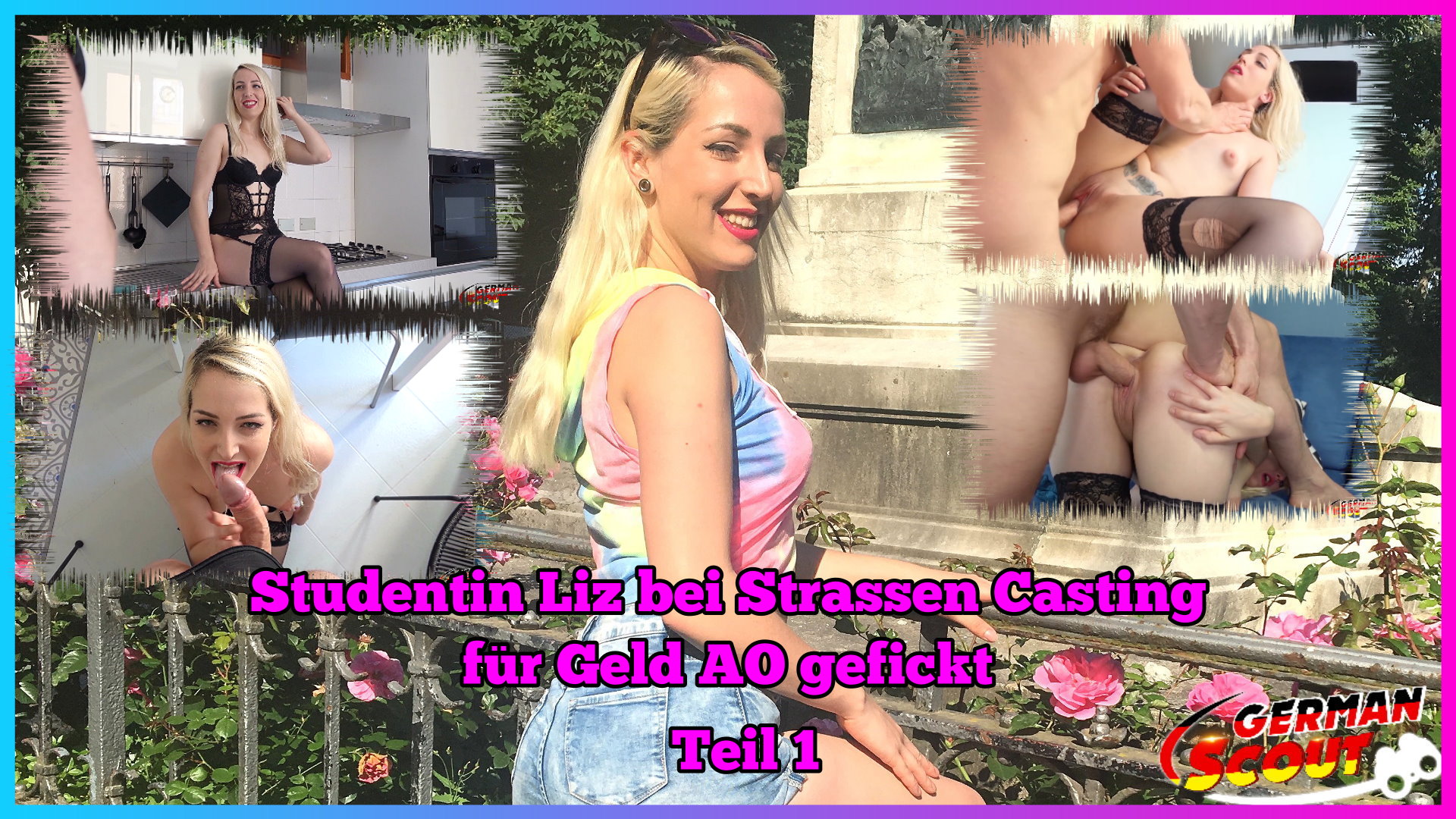 Studentin Liz bei Strassen Casting für Geld AO gefickt Teil 1 Schönes Wetter und ein freies Wochenende, da kann man schon mal auf die Idee kommen spontan nach Italien zu fahren, um genauer zu sagen nach Mailand. Italien soll ja such schöne Frauen haben, also los und sein Glück versuchen. Angekommen bin ich natürlich gleich mit etwas Geld und der Kamera auf die Straße um mein Glück zu versuchen. Und ich hatte Glück und konnte die Studentin Liz, 24 Jahre alt, davon überzeugen, dass ihr eine große Karriere als Model bevor steht. Sie müsse nur ein Probeshooting mit machen und das am besten in Unterwäsche, weil die Kunden das so wünschen. Also ab in meine Wochenend-Wohnung und dann stand sie für 100€ vor mir im Sexy Outfit, welches ich zum Glück immer dabei habe. Nach ein paar Bildern wollte ich mehr und machte ihr das unmoralische Angebot sie für 500€ vor der Kamera zu ficken und sie willigte ein. Sie ließ sich nicht nur blank richtig schön hart von mir ficken und das Gesicht voll kleisten, sondern bekam selber einen richtig inte