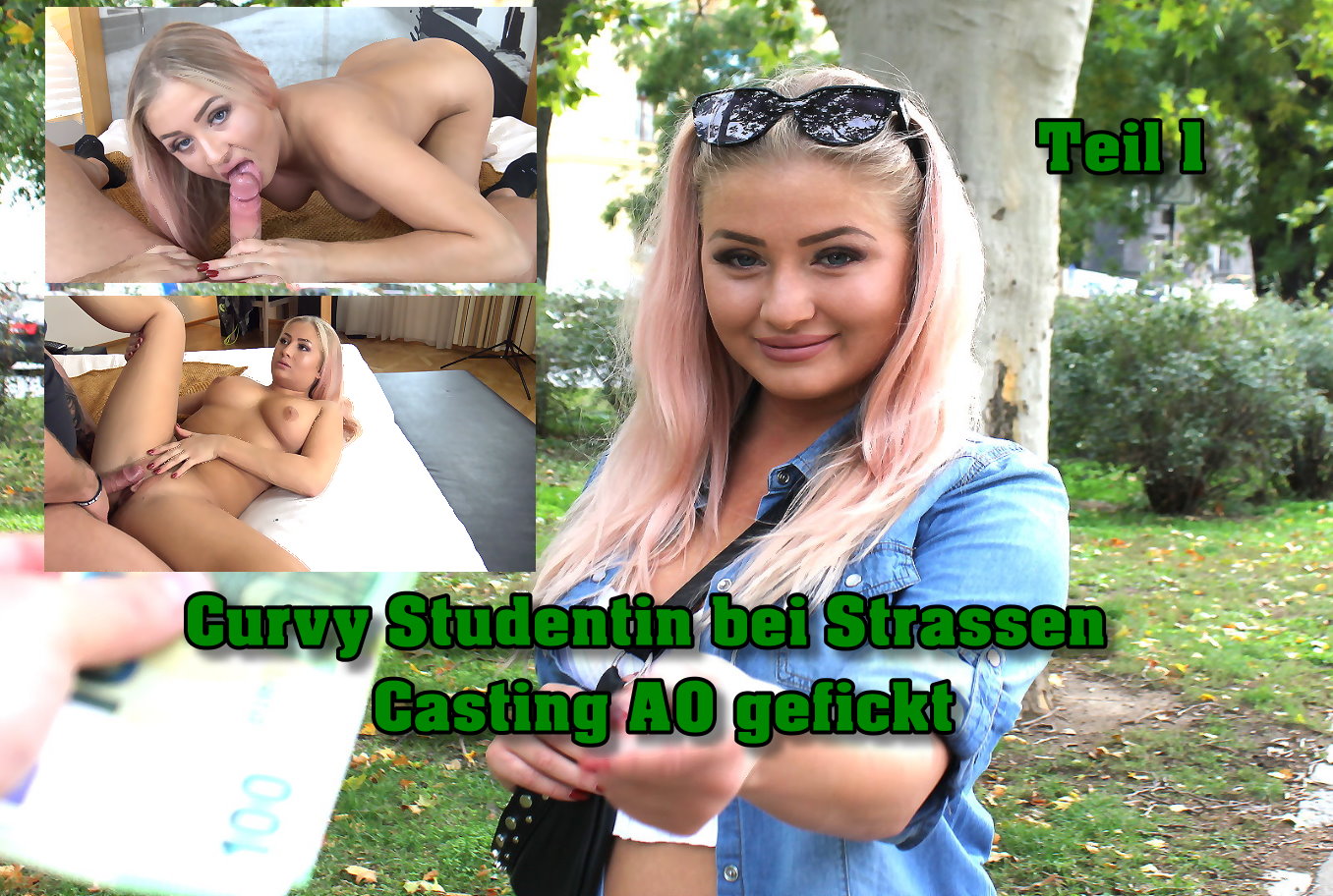 Curvy Studentin bei Strassen Casting AO gefickt Teil 1 Und so schlich ich um das Prager Geländer der Uni rum und versuchte mein Glück bei mehreren Studentinnen. Leider glückte es nicht, aber dann konnte ich dieses Curvy Model Cayla in eine Gespräch verwickeln. Ich erzählte auch ihr von einem großen Job wo sie perfekt als Model rein passen würde und ich bräuchte nur ein paar Bilder. Die könnten wir auch direkt machen. Und weil ich an sie glaube und das es was wird würde sie auch schon dafür ein wenig Geld bekommen. Sie willigte ein und folgte mir in meine RBNB Wohnung und es endlich los gehen. Nach einem lockeren Interview und den ersten Bildern bat sich sie immer mehr auszuziehen. Die Kunden wollen ja sehen was sie bekommen und ob die Mode zu ihrem Körper passt. Das tat sie dann auch und wurde immer lockerer. Als sie dann fast splitternackt vor mir Stand und wir bereits über viele private Dinge sprachen machte ich ihr ein unmoralisches Angebot. Ich würde so gerne Spaß mit ihr haben und es auf der Kamera für mich festhalten.