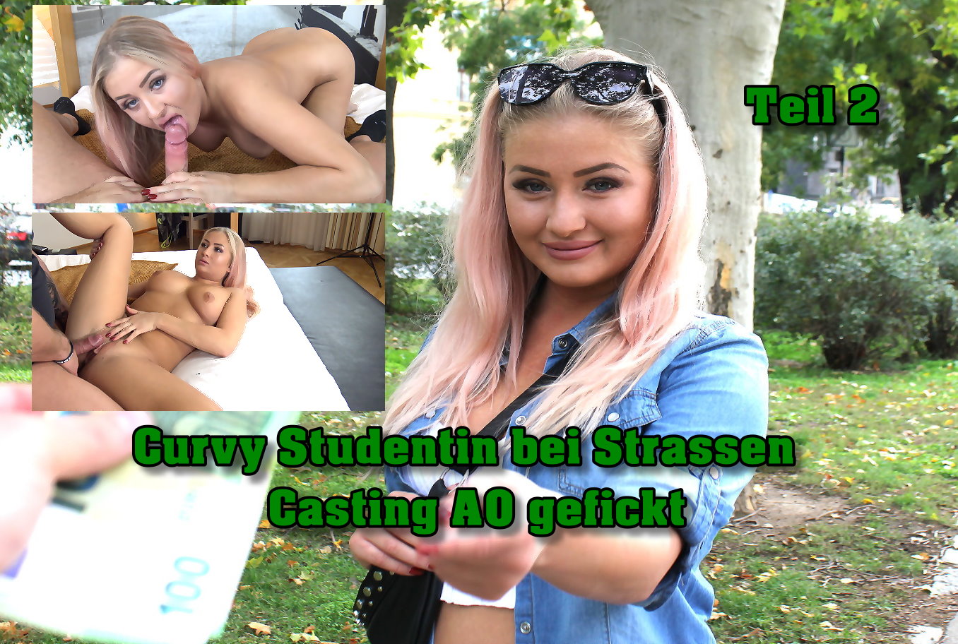 Curvy Studentin bei Strassen Casting AO gefickt Teil 2 Und so schlich ich um das Prager Geländer der Uni rum und versuchte mein Glück bei mehreren Studentinnen. Leider glückte es nicht, aber dann konnte ich dieses Curvy Model Cayla in eine Gespräch verwickeln. Ich erzählte auch ihr von einem großen Job wo sie perfekt als Model rein passen würde und ich bräuchte nur ein paar Bilder. Die könnten wir auch direkt machen. Und weil ich an sie glaube und das es was wird würde sie auch schon dafür ein wenig Geld bekommen. Sie willigte ein und folgte mir in meine RBNB Wohnung und es endlich los gehen. Nach einem lockeren Interview und den ersten Bildern bat sich sie immer mehr auszuziehen. Die Kunden wollen ja sehen was sie bekommen und ob die Mode zu ihrem Körper passt. Das tat sie dann auch und wurde immer lockerer. Als sie dann fast splitternackt vor mir Stand und wir bereits über viele private Dinge sprachen machte ich ihr ein unmoralisches Angebot. Ich würde so gerne Spaß mit ihr haben und es auf der Kamera für mich festhalten.