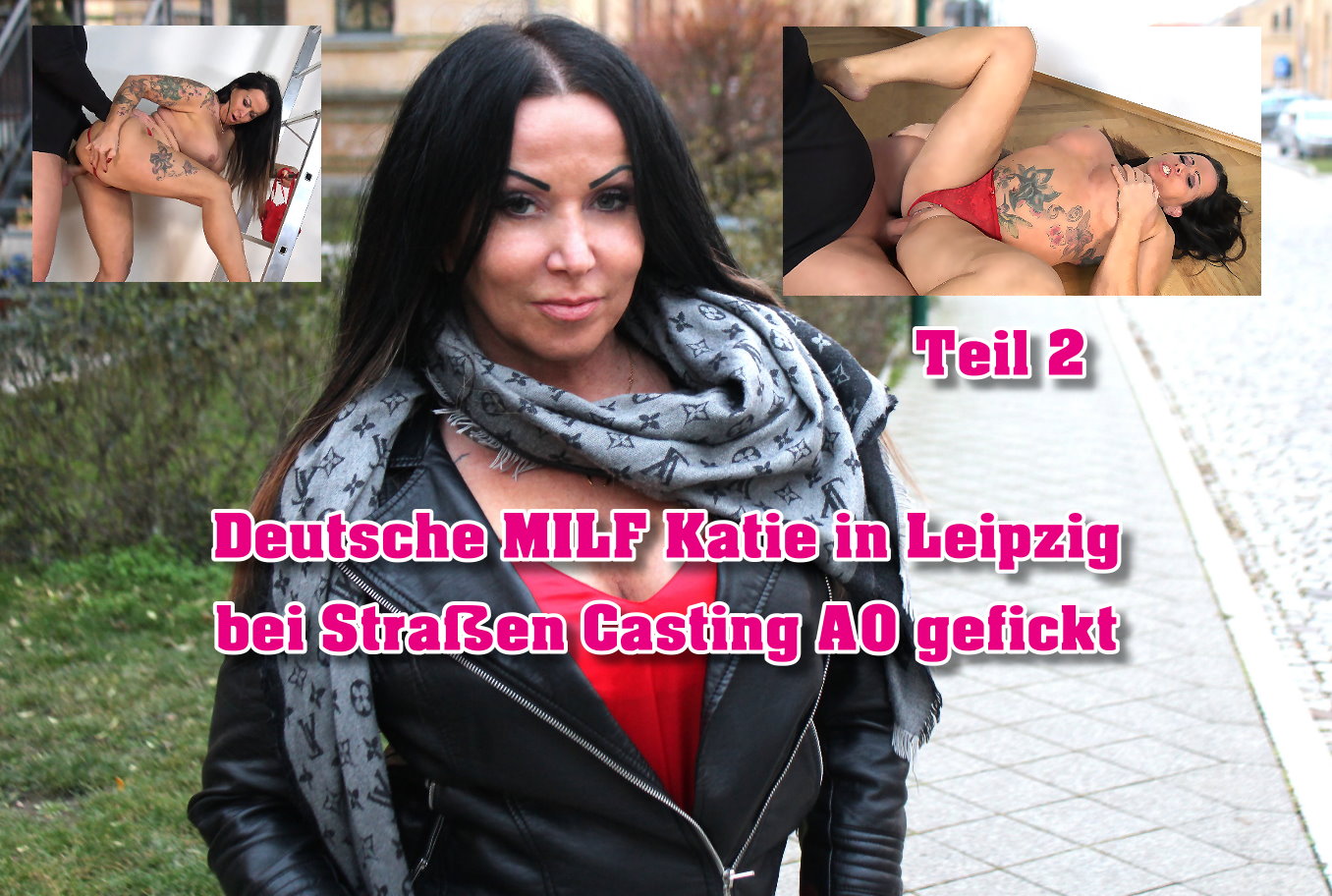 Deutsche MILF Katie in Leipzig bei Straßen Casting AO gefickt Teil 2 In einer Leipziger Nebenstraße sah ich diese MILF in Jeans und gut eingepackt. Meine Chancen schätze ich nicht so groß ein, aber wer nicht wagt der nicht gewinnt und so sprach ich sie an. Ich erfuhr, dass sie eigentlich im Stress ist weil sie Schlüssel für eine Wohnung bekommen hat. Sie soll sich diese angucken, weil sie da eventuell einziehen möchte. Aber ich bin ja nur heute in Leipzig und würde sie gerne als Model in meine Kartei mit aufnehmen. Und als ich ihre noch ein wenig Geld bot nahm sich mich einfach mit zur Besichtigung. In der leeren Wohnung angekommen erzählte ich ihr was ich bräuchte, und das waren für den Anfang Bilder und ein Interview. Also machten wir diese direkt und sie wurde immer lockerer und ich hatte auch das Gefühl das sie untervögelt war. Denn sie streckte ihren Po immer wieder raus und guckte mich aufreißend an. Das ließ ich natürlich nicht ungenutzt und packte ihr einfach mal an den Po mit der einen Hand während ich Geld in der anderen hatte.