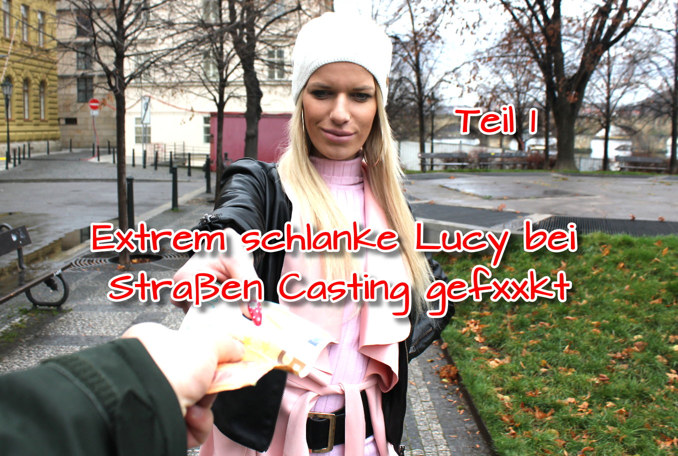 Nach ungefähr einer Stunde hier in Prag hatte ich Glück und kam mit der extrem schlanken Maus Lucy ins Gespräch. Ich erfuhr das sie 27 Jahre jung ist und als Model arbeitet. Der Dialog war etwas schwer, aber die Übersetzung des Handys regelte das schon. Als ich das mit dem Model erfuhr witterte ich meine Chance und bot ihr an sie direkt in meine Kartei mit aufzunehmen. Ich bräuchte nur ein Interview und ein paar Bilder, die wir direkt bei mir jetzt machen könnten! Sie willigte ein!
Bei mir angekommen machten wir ein kurzes Interview damit sie locker wurde und dann bat ich sie mehr zu zeigen. Sie war erst skeptisch, saß dann aber doch im String und Strümpfen vor mir. Und ich merkte sofort das sie wusste wie das Modelgeschäft läuft und holte einfach meinen Schwanz raus. Sie nahm ihn direkt in den Mund und ließ ihren super schlanken Körper mit der engen Pussy blank von mir benutzen!