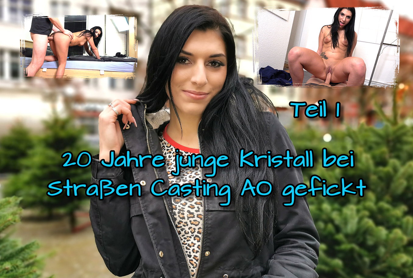 20 Jahre junge Kristall bei Straßen Casting AO gefickt Teil 1 Eigentlich war ich gerade etwas am Renovieren bei mir in der Wohnung. Aber ich braucht Ablenkung und dachte mir, das ein Dreh doch genau das richtige wäre. Also bin ich raus und schlich mit meiner Kamera und viel Mut durch Berlin und war guter Dinge. Es war leider kalt und so wirklich Glück hatte ich nicht, konnte dann aber eine süße Frau in ein Gespräch verwickeln. Ich erfuhr das sie Kristall heißt, 20 Jahre jung ist und gerade Urlaub hier macht. Wir sprachen ein wenig und dann bot ihr ihr ein schnelles Shooting bei mir an, welches wir gleich machen könnten. Sie willigte ein. Bei mir angekommen war sie erst verwundert über die Werkzeuge und Leiter im Flur, nutze dann aber gleich die Kulisse um Fotos von sich machen zu lassen. Die Stimmung wurde sehr schnell super locker und ich wagte meinen Versuch und holte meinen Pracht Schwanz raus. Den nahm sie lächelnd in den Mund und ließ sich kurz danach ohne Gummi richtig schön benutzen!