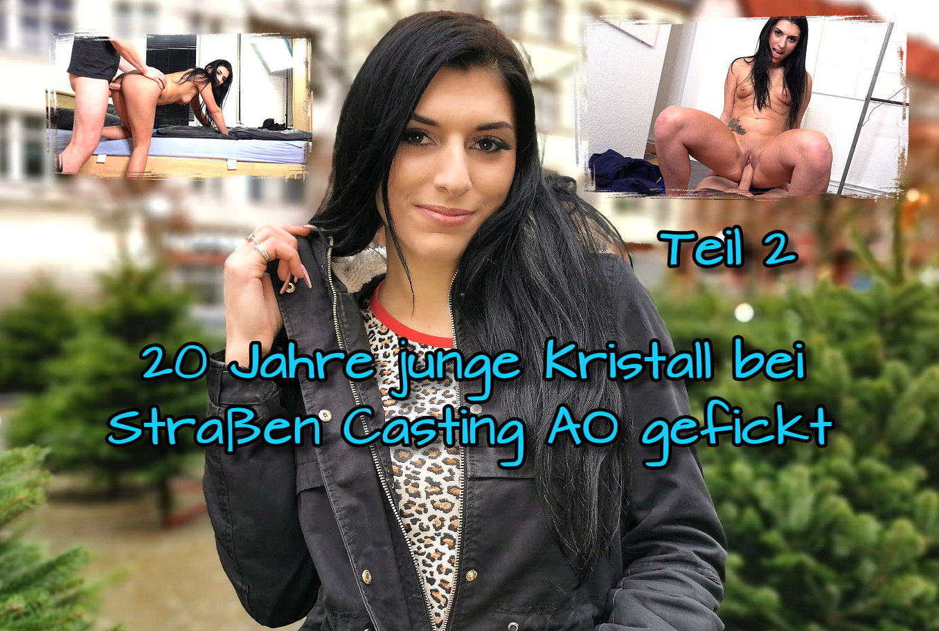 20 Jahre junge Kristall bei Straßen Casting AO gefickt Teil 2 Eigentlich war ich gerade etwas am Renovieren bei mir in der Wohnung. Aber ich braucht Ablenkung und dachte mir, das ein Dreh doch genau das richtige wäre. Also bin ich raus und schlich mit meiner Kamera und viel Mut durch Berlin und war guter Dinge. Es war leider kalt und so wirklich Glück hatte ich nicht, konnte dann aber eine süße Frau in ein Gespräch verwickeln. Ich erfuhr das sie Kristall heißt, 20 Jahre jung ist und gerade Urlaub hier macht. Wir sprachen ein wenig und dann bot ihr ihr ein schnelles Shooting bei mir an, welches wir gleich machen könnten. Sie willigte ein. Bei mir angekommen war sie erst verwundert über die Werkzeuge und Leiter im Flur, nutze dann aber gleich die Kulisse um Fotos von sich machen zu lassen. Die Stimmung wurde sehr schnell super locker und ich wagte meinen Versuch und holte meinen Pracht Schwanz raus. Den nahm sie lächelnd in den Mund und ließ sich kurz danach ohne Gummi richtig schön benutzen!