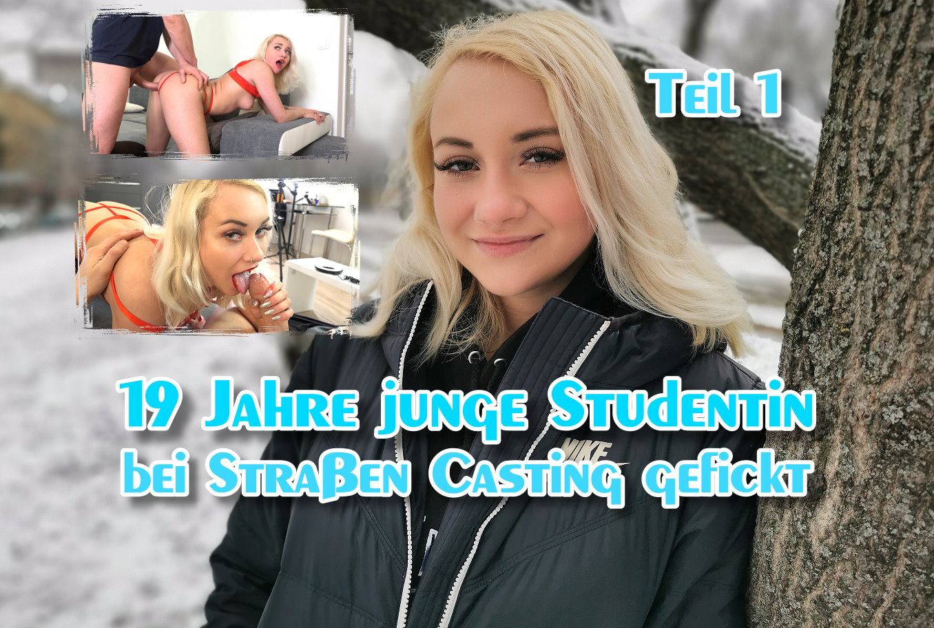 19 Jahre junge Studentin bei Straßen Casting gefickt Teil 1 Ich schlich also im Februar durch die Straßen von Budapest und es war richtig kalt, aber ich wollte nicht umsonst hier sein. Also hatte ich die Kamera im Anschlag und meine Ferienwohnung vorbereitet, falls es doch klappen sollten. Nach ein paar fruchtlosen Versuchen traf ich dann auf eine blonde Maus die ich in ein Gespräch für einen Model Job vertiefen konnte. So erfuhr ich, dass sie 19 Jahre jung ist und Medizin studiert. Puh, das klang nach einer schwierigen Mission, aber ich konnte sie zumindest für ein paar Bilder bei mir überreden und wollte es einfach trotzdem mal probieren!Bei mir angekommen legte ich ihr ein paar Outfits hin und sie entschied sich für eins in rot aus Lack. Sie sah wirklich super darin aus und so musste ich mich echt zusammen reißen bei fotografieren. Das merkte sie dann auch relativ schnell an der Beule in meiner Hose und jetzt kam das verrückte. Ich musste gar nichts mehr machen, denn sie grub mich auf einmal an und wollte das ich es ihr besorge. Das 