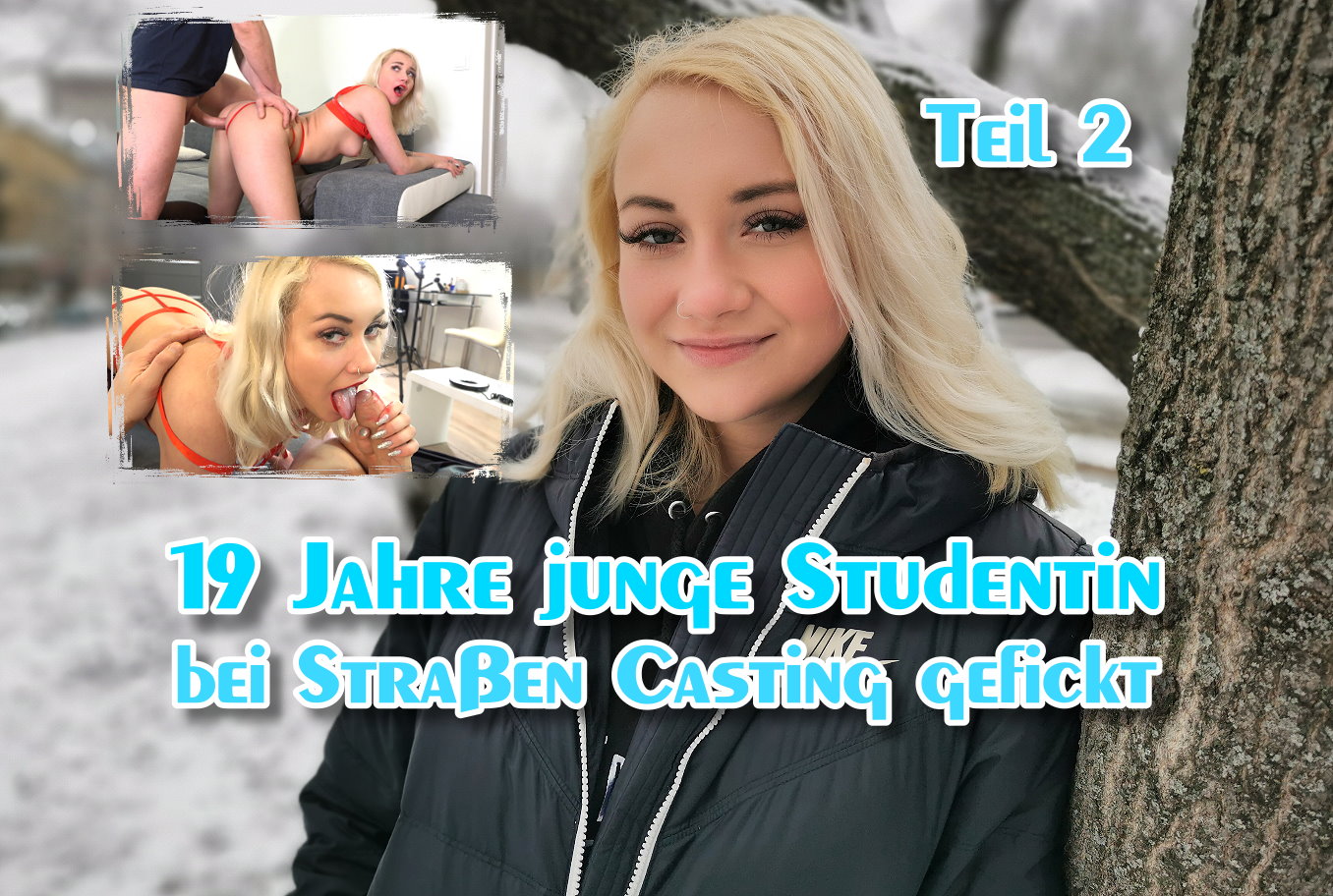 19 Jahre junge Studentin bei Straßen Casting gefickt Teil 2 Ich schlich also im Februar durch die Straßen von Budapest und es war richtig kalt, aber ich wollte nicht umsonst hier sein. Also hatte ich die Kamera im Anschlag und meine Ferienwohnung vorbereitet, falls es doch klappen sollten. Nach ein paar fruchtlosen Versuchen traf ich dann auf eine blonde Maus die ich in ein Gespräch für einen Model Job vertiefen konnte. So erfuhr ich, dass sie 19 Jahre jung ist und Medizin studiert. Puh, das klang nach einer schwierigen Mission, aber ich konnte sie zumindest für ein paar Bilder bei mir überreden und wollte es einfach trotzdem mal probieren!Bei mir angekommen legte ich ihr ein paar Outfits hin und sie entschied sich für eins in rot aus Lack. Sie sah wirklich super darin aus und so musste ich mich echt zusammen reißen bei fotografieren. Das merkte sie dann auch relativ schnell an der Beule in meiner Hose und jetzt kam das verrückte. Ich musste gar nichts mehr machen, denn sie grub mich auf einmal an und wollte das ich es ihr besorge. Das 