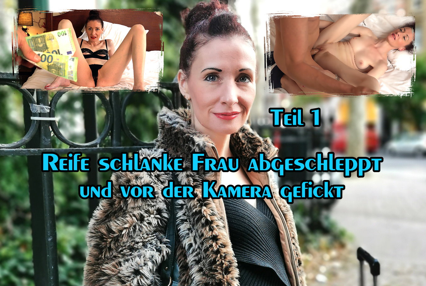 Reife schlanke Frau abgeschleppt und vor der Kamera gefickt Teil 1 Ich schlich durch die Straßen von London und heute sollte es eine Frau über 40 sein, die ich rum bekommen. Bei jungen Frauen habe ich Übung, aber jetzt war ich tierisch aufgeregt. Bei den ersten die ich Ansprach ging gar nichts, aber dann blieb ich bei einer MILF richtig hartnäckig. Sie wirkte gestresst, aber nicht vollkommen abgeneigt und ich wollte sie haben für ein Shooting. Das erzählte ich zumindest am Anfang, was ich wirklich wollte wisst ihr ja genau. Ich konnte sie davon überzeugen, dass ich Model Scout bin und sie folgte mir in mein Hotel. Bei mir angekommen machte ich die ersten Bilder und versuchte sie locker zu kriegen was mir auch gelang. Und irgendwann hielt ich 46 Jahre alten schlanken MILF einfach mal mein Rohr vor das Gesicht und ließ sie anschnappen. Man merkte, dass sie noch nie vor der Kamera Spaß gehabt hat. Aber das hat mich noch mehr gereizt und ich habe einfach mit ihr angestellt was ich wollte, bevor sie merkte was ihr geschieht. Das was ich mir vorgen