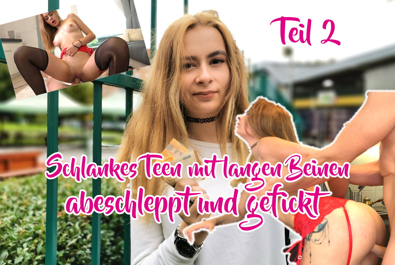 Schlankes Teen mit langen Beinen abgeschleppt und gefickt Teil 2 Nach ca. 30 Minuten und ein paar versuchen kam ich hier in Budapest endlich mit einem Teen ins Gespräch. Sie war Anfangs etwas im Stress, aber als ich ihr von meiner Model-Agentur erzählt war das schon spannende für sie. Ich konnte direkt vor Ort die ersten Bilder machen und sie ein bißchen ausfragen. So erfuhr ich, dass sie 21 Jahre jung ist, studiert und einen Freund hat. Das wollte ich nicht hören, aber das war oft kein Hindernis für die Frauen. Ich konnte sie weiter überzeugen mit zu mir zu kommen, denn mit 176 cm passte sie perfekt als Model. Bei mir angekommen wollten wir direkt ein Sexy Shooting machen und sie zog direkt die Unterwäsche an und posierte für mich. Dabei zog sie immer mehr aus und als ich aus Gag sagt sie könnte doch mal an sich spielen steckte sie direkt den Finger bei sich rein. Unglaublich und das war für mich direkt der Startschuss und ich nahm sie mir richtig schön zur Brust. Unglaublich, mit den langen Beinen und den runden Po ließ sie sich blank