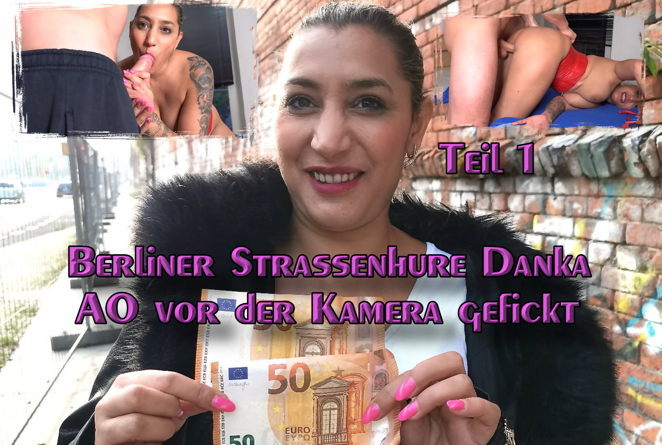 Berliner Straßenhure Danka AO vor der Kamera gefickt Teil 1 Nach ca. 10 Minuten hier in der Nähe des Berliner Straßenstrich hatte ich die erste Damen vor der Kamera dir bereit war sich filmen zu lassen. Ich erzählte ihr von einer großen Chance und das ich gerne ein paar Bilder von ihr hätte. Sie willigte ein und folgte mir in meine Wohnung. Bei mir angekommen legte ich ihr ein paar Outfits raus und sie entschloss sich für eine rote Corsage. Ihre prächtigen Rundungen passten perfekt rein und ihre Oberweite war kurz vorm raus springen. Also einfach mal gefragt ob sich sich an der Pussy spielen würden für mich. Sie willigte ein und kurz danach konnte ich blank in sie einfach und sie benutzten.