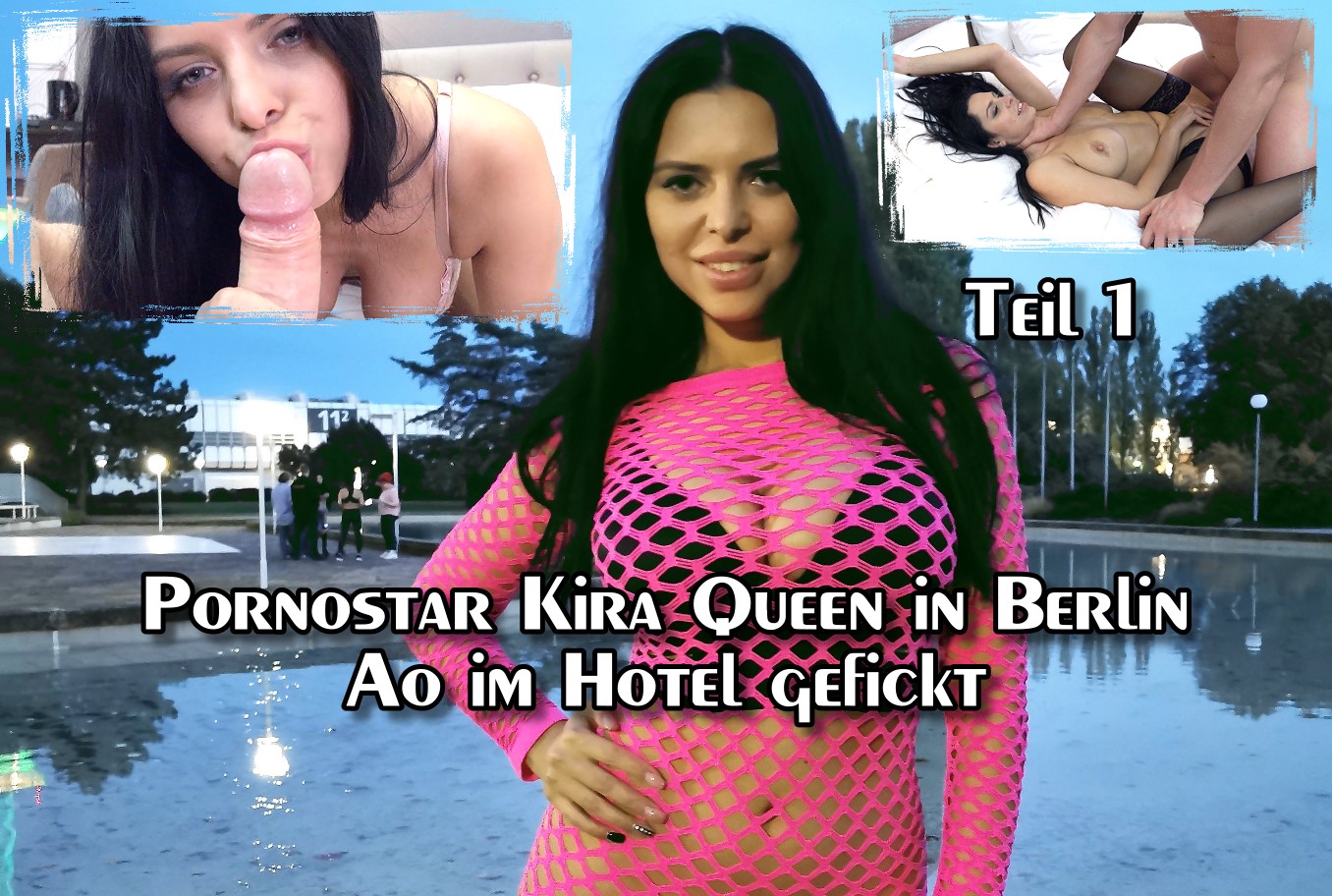 Pornostar Kira Queen in Berlin AO im Hotel gefickt Teil 1 Ich sprach den Star Kira Queen direkt nach der Messe hier in Berlin an. Und da Feierabend war und die Worte wohl passten begleitete sie mich für ein paar Bilder ins Hotel. Ich hätte echt nicht gedacht, dass das wirklich klappt, aber sie war echt locker drauf. Im Hotel angekommen machten wir direkt heiße Bilder im knappen Outfit. Aber sie war so heftig hemmungslos, dass die weiteren Schritte von ganz alleine kamen. Sie lutsche mein bestes Stück direkt ran. Und als sie sich danach blank drauf setzte konnte ich mein Glück nicht mehr fassen!