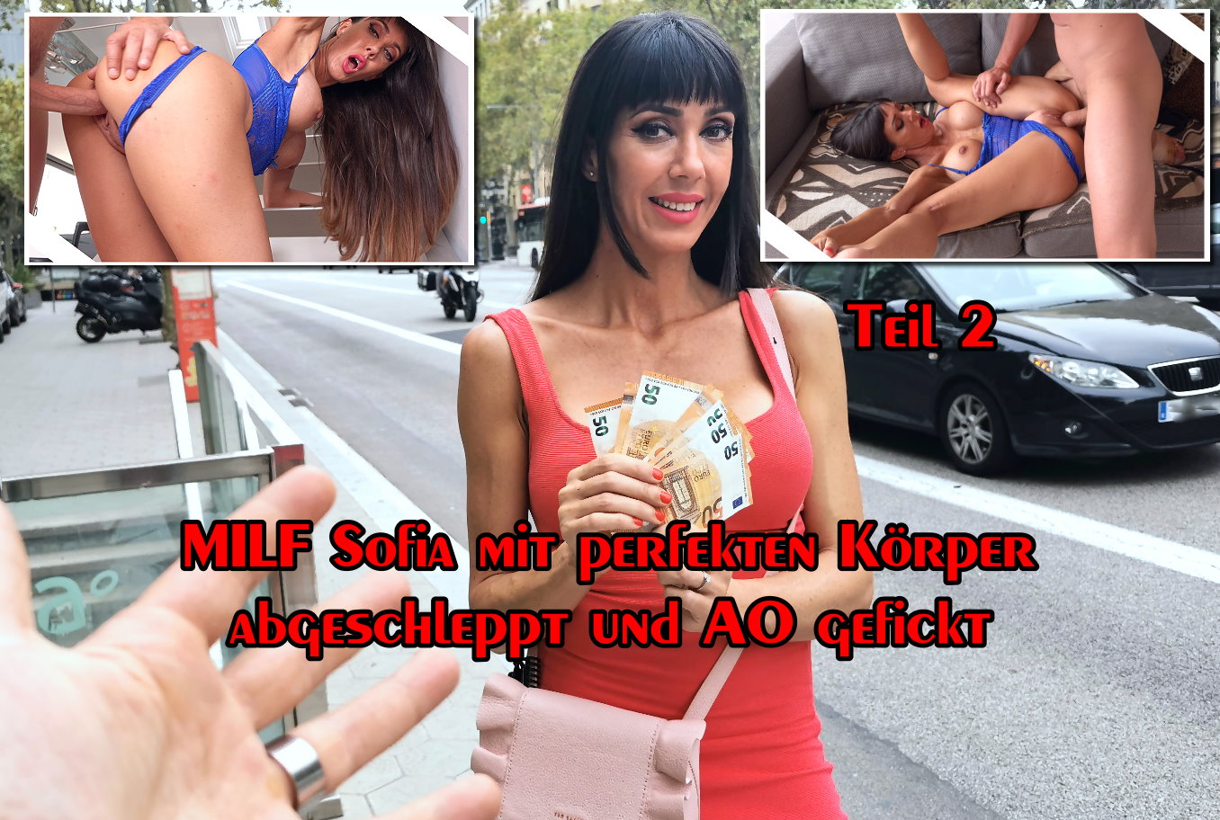 MILF Sofia mit perfekten Körper abgeschleppt und AO gefickt Teil 2 Eine 40 Jahre junge MILF mit richtig geilen Körper stand hier in Barcelona auf einmal vor mir. Super schlank und große Oberweite und ich konnte sie davon überzeugen sich in meine Model-Kartei aufnehmen zu lassen. Und nachdem wir ein paar Bilder an Ort und Stelle machten ging es in meine Wohnung. Bei mir angekommen standen Bilder in Unterwäsche an. Und nachdem sie im blauen Body vor mir Stand, wollte ich unbedingt alles von ihr. Also legte ich alles drauf an und kaum 10 Minuten später hatte sie mein Ding um Mund. Und danach konnte ich sie blank in allen erdenklichen Stellungen ran nehmen.
