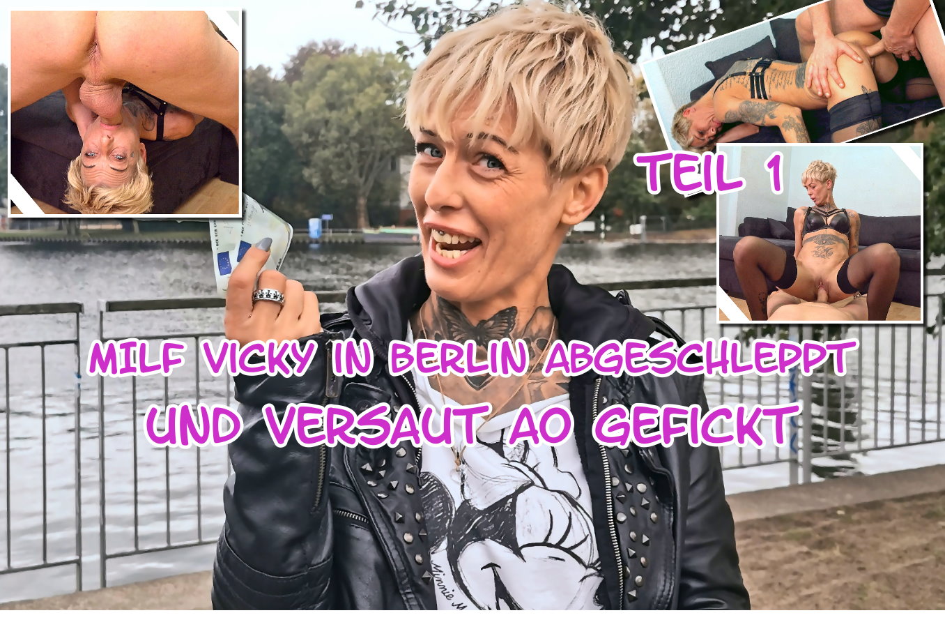 MILF Vicky in Berlin abgeschleppt und versaut AO gefickt Teil 1 Ich sah diese flippige MILF schon von weiten und nahm mir vor sie anzusprechen. Ein Foto Shooting für die Model Akte sollte es werden. Nach erster Skepsis konnte ich sie davon überzeugen und sie folgte mir in meine Wohnung. Bei mir angekommen sprachen wir über Unterwäsche Bilder. Und kaum gesagt stand die MILF in geiler Wäsche vor mir. Jetzt ging es alles ganz schnell und nach einem tiefen Blickkontakt bat sie mich mein Ding raus zu holen. Das tat ich natürlich gern und direkt danach durfte ich ihn blank in der dünnen Frau versenken. Ein super Erlebnis und richtig versaut.