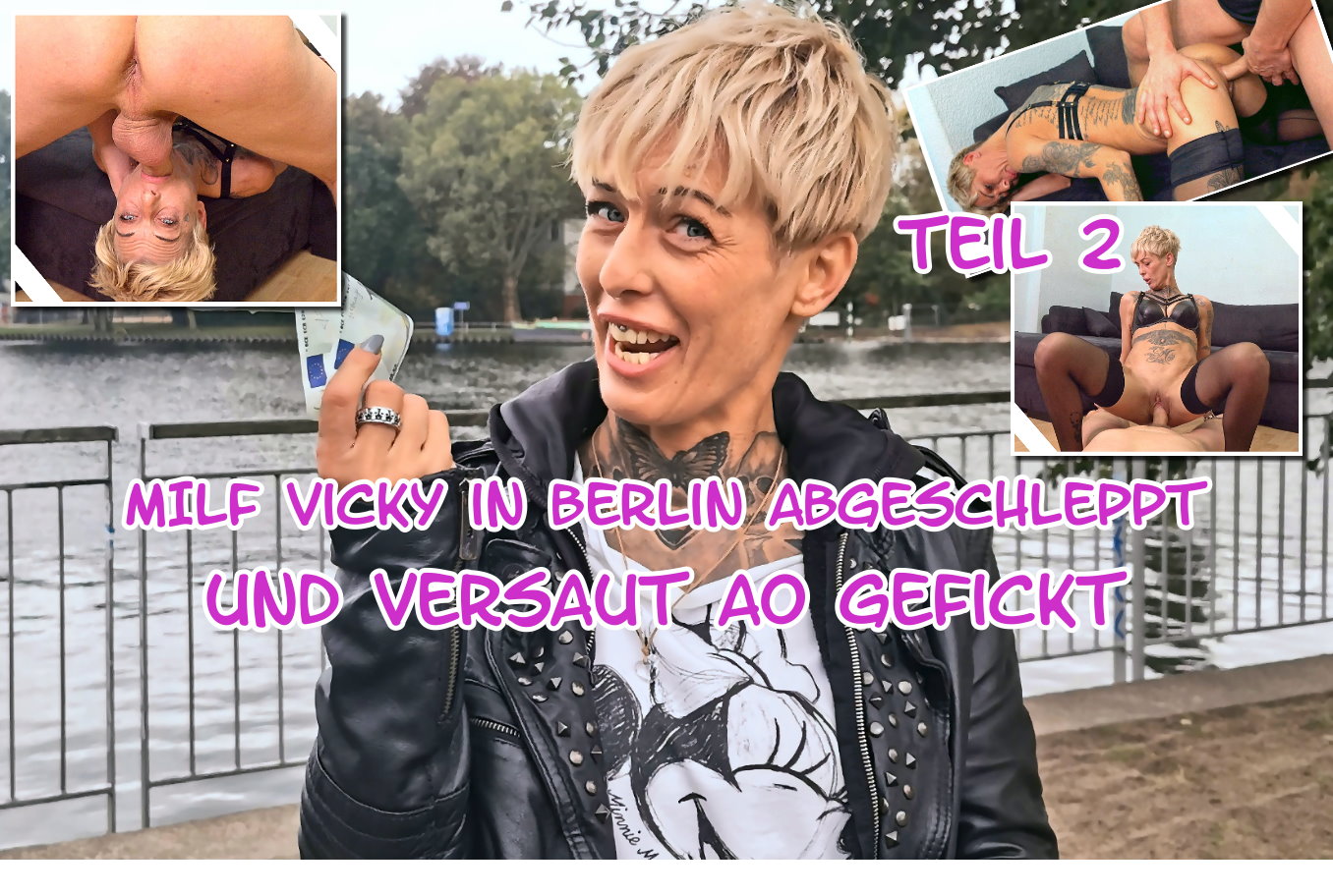 MILF Vicky in Berlin abgeschleppt und versaut AO gefickt Teil 2 Ich sah diese flippige MILF schon von weiten und nahm mir vor sie anzusprechen. Ein Foto Shooting für die Model Akte sollte es werden. Nach erster Skepsis konnte ich sie davon überzeugen und sie folgte mir in meine Wohnung. Bei mir angekommen sprachen wir über Unterwäsche Bilder. Und kaum gesagt stand die MILF in geiler Wäsche vor mir. Jetzt ging es alles ganz schnell und nach einem tiefen Blickkontakt bat sie mich mein Ding raus zu holen. Das tat ich natürlich gern und direkt danach durfte ich ihn blank in der dünnen Frau versenken. Ein super Erlebnis und richtig versaut.