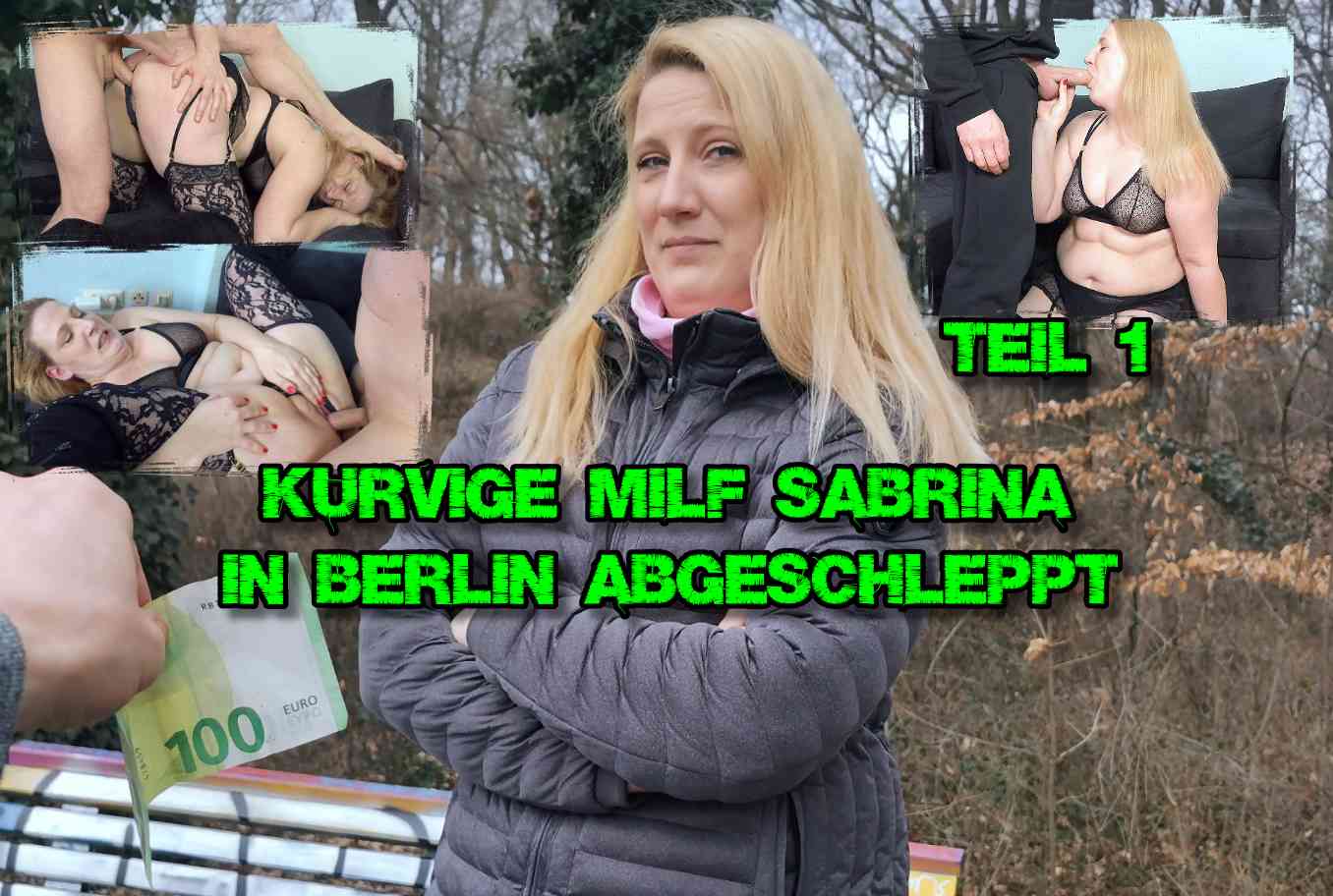 Kurvige MILF Sabrina in Berlin abgeschleppt Teil 1 Ich sah diese sexy MILF mit tollen kurven hier in Berlin und musste sie ansprechen. Erst war sie verdutzt wegen einem Model Casting angesprochen zu werden. Aber dann willigte sie ein und nach ein paar Bildern, konnte ich sie überreden in meine warme Wohnung mitzukommen. Ich  glaube sie ahnte worum es wirklich ging, aber das fand ich umso besser. Bei mir angekommen machten wir Bilder in sexy Unterwäsche. Und nachdem ihr Blick auf den Schwanz in meiner Hose ging holte ich ihn einfach mal raus. Sie schnappte sofort an und ließ ihren Mund unglaublich tief bearbeiten. Danach fuhr ich AO in ihren kurvigen Body ein und hatte den großen Arsch direkt vor mir. So fickte ich sie richtig durch und spritzte in ihr MILF Gesicht.