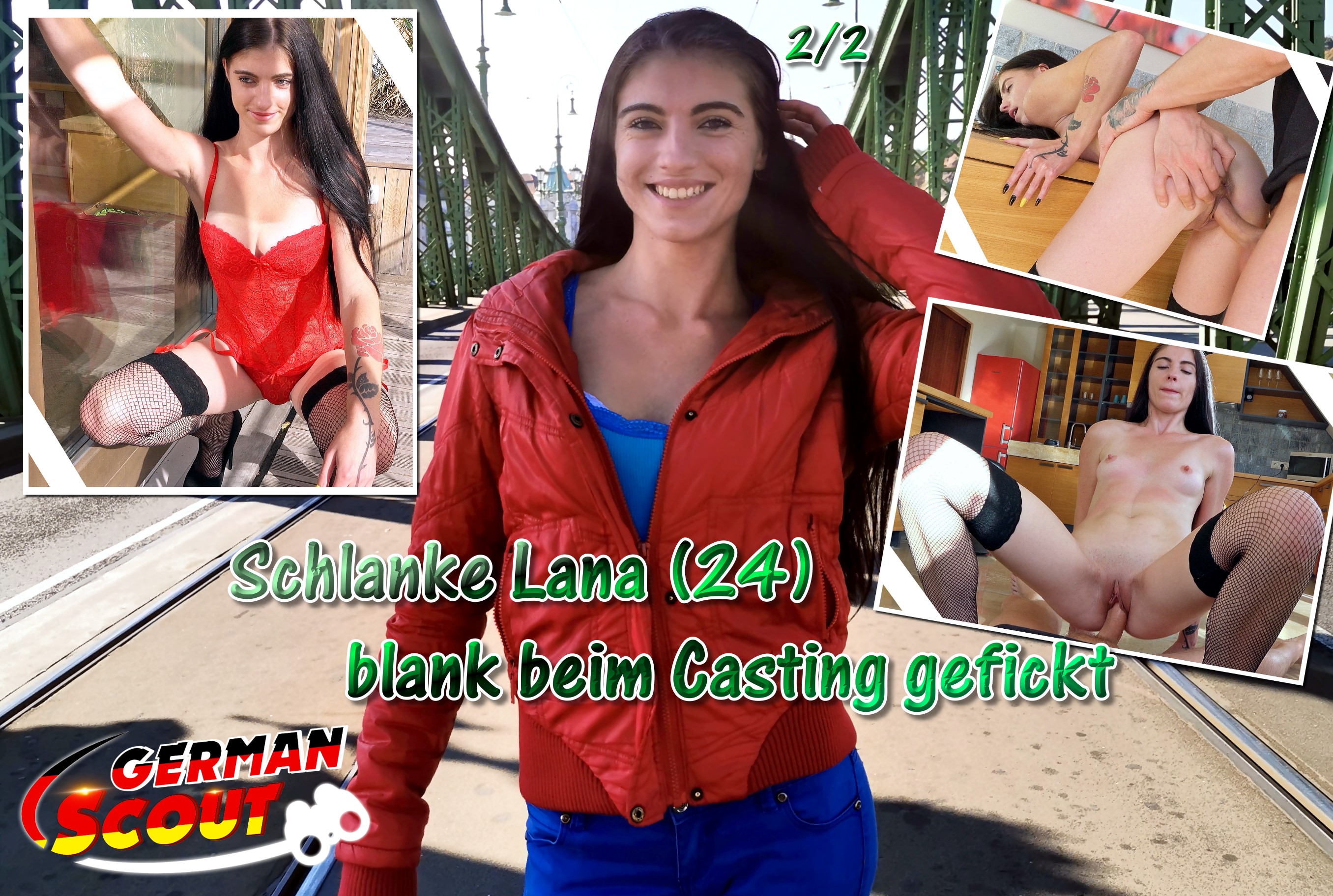 GERMAN SCOUT - Schlanke Lana blank beim Casting gefickt Teil 2 Nach nicht mal 2 Stunden hier in Budapest traf ich sie. Eine 24 Jahre junge super Schlanke mit langen schwarzen Haaren. Ich erzählte ihr von mir und sie war schnell überzeugt. Nach ein paar Bildern an Ort und Stelle ging es schnell zu mir ins Hotel. Dort stand sie bald in roten Dessous vor mir. Sehr lange Beine und richtig zart war sie und ich wollte natürlich mehr. Nach ein paar Nacktbildern spielte ich schnell an ihrer Muschi. Sie ging direkt in die Knie und bedankte sich intensiv dafür. Danach durfte ich ihn ohne Kondom reinstecken. Richtig schön eng und sie ging richtig gut mit. Ein Casting wie ich es mag und so nahm ich sie wich ich es wollte. Nachdem ich sie von hinten auf einem Hocker nahm kochten meine Eier direkt. Sie brachte sich in Stellung und ich durfte alles in ins Gesicht spritzten.