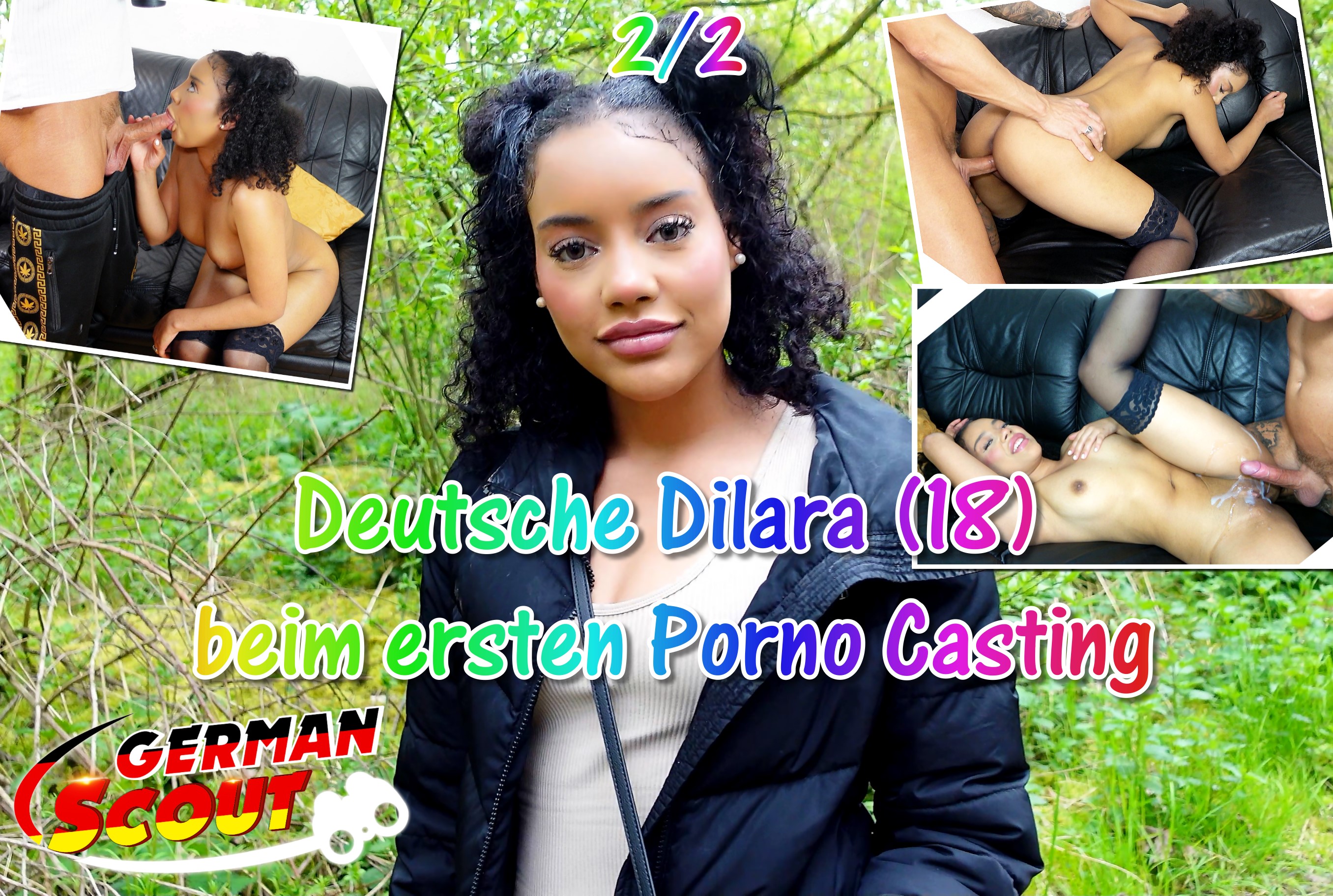 German Scout - Deutsche Dilara beim ersten Porno Casting Teil 2 Nach gut 3 Stunden hier in Berlin hatte ich dann Glück. Ich kam mit einer süßen 18 Jahre jungen Stuttgarterin in Gespräch. Ihre Eltern waren Dominikaner, deswegen war ihr Teint sehr aufregend. Ich konnte sie schnell vor ein paar Bilder überzeugen. Danach ging es direkt zu mir in die Wohnung. Schüchtern war sie nicht im Gegenteil eher etwas frech, aber das gefiel mir sehr. Bei mir angekommen stand sie bald in schwarzen Strapsen vor mir. Und sie war wirklich perfekt und ich setzte alles auf eine Karte und fasste sie an. Sie lächelte direkt und nahm mein bestes Stück in den Mund. Danach durfte ich blank in ihr enges Loch. Und es schien ihr zu gefallen denn mit heftigen Augenrollen spritze sie heftig ab. Danach machte ich direkt weiter und kam auf ihre kleine Fotze.