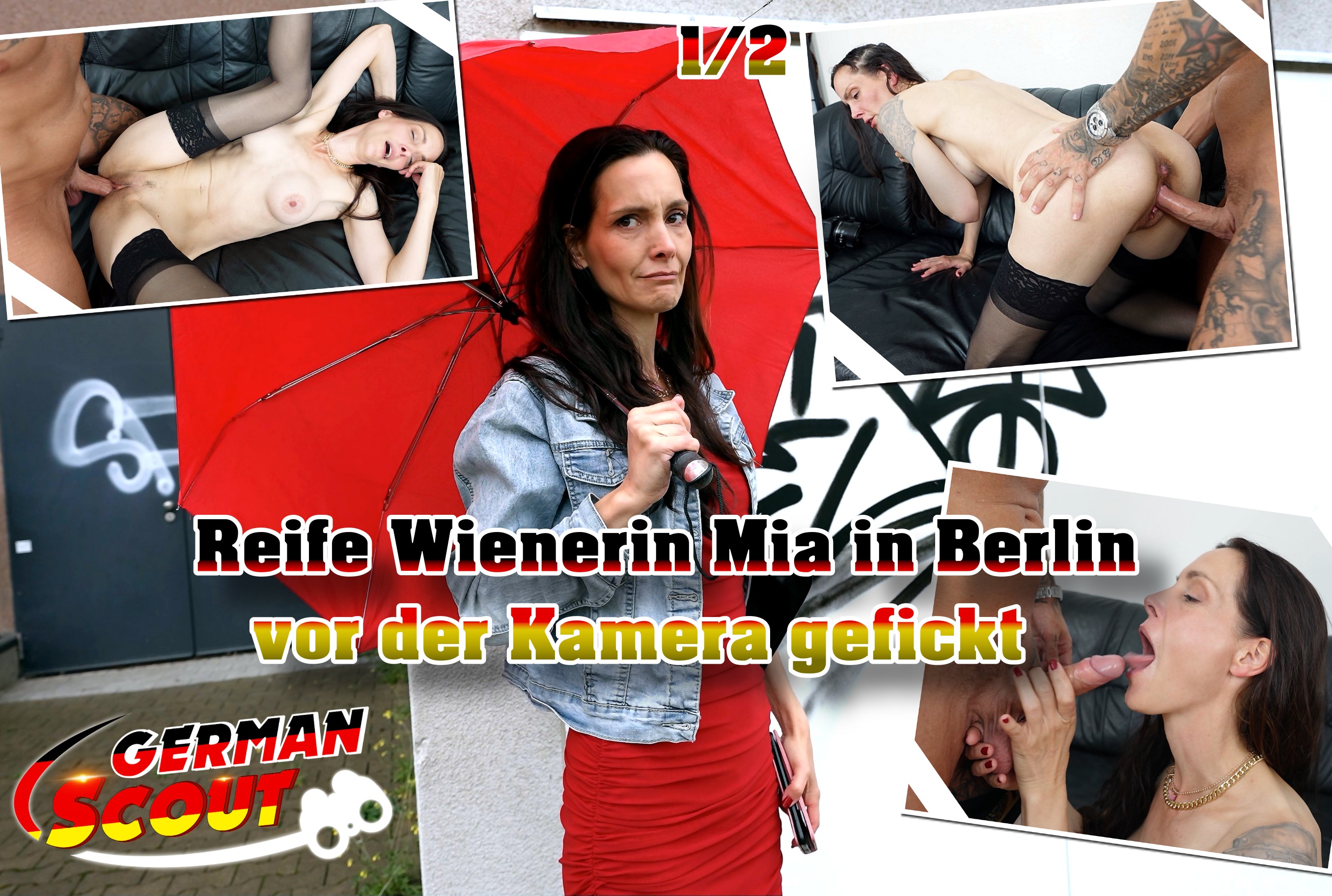 GERMAN SCOUT - Reife Wienerin Mia in Berlin vor der Kamera gefickt Teil 1 Bei leichtem Nieselwetter hier in Berlin traf ich auf eine reife schlanke Wienerin. Die 45 Jahre junge Mia wirkte sehr gestresst, aber was ich unter ihrem roten Kleid erahnen konnte, machte mich hartnäckig. Sie war hier, um ihren Ex-Freund zu besuchen, aber das endete wohl nicht so gut. Und so war ein wenig Abwechslung genau das richtige. Ich konnte sie direkt von ein paar Bildern überzeugen. Und dann beschlossen wir zu mir zu gehen. Bei mir angekommen wurde sie schnell freizügig und zeigte mir ihren fitten Körper mit den geilen Titten. So war sie bald nur noch in Nylons und High Heels und lächelte mich an. Sie schnappe sich mein Ding und wollte das ich ihn ohne Gummi reinstecke. Das tat ich auch gerne und sie ging so krass ab, dass sie sogar heftig gesquirtet hat. Danach trieben wir es weiter und am Ende bettelte sie förmlich, dass ich ihr mein Sperma auf die Muschi spritzt.